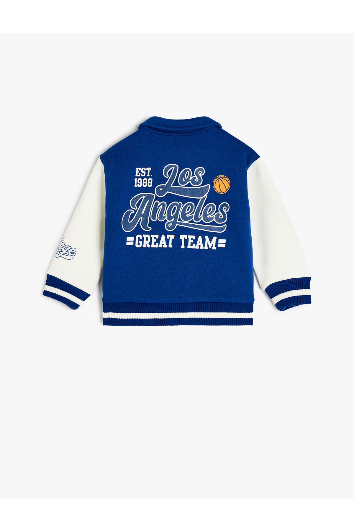 Koton Uzun Kollu Renk Bloklu Aplike Detaylı Polo Yaka Şardonlu Kolej Ceket fotoğrafı 2 (önizleme)