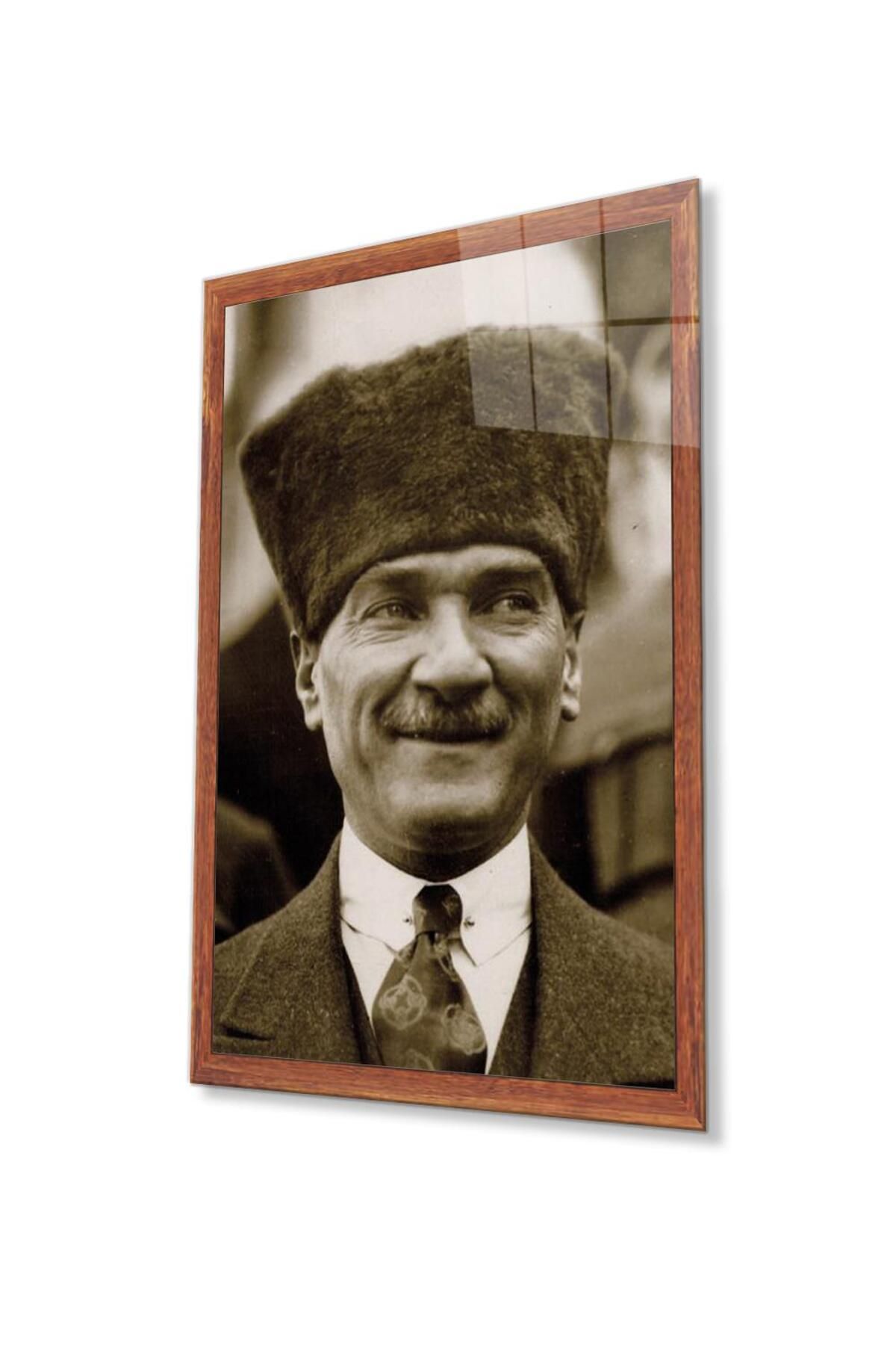 idealizbiz Atatürk Cam Tablo 4mm Dayanıklı Temperli Cam, Atatürk Glass Wall Art