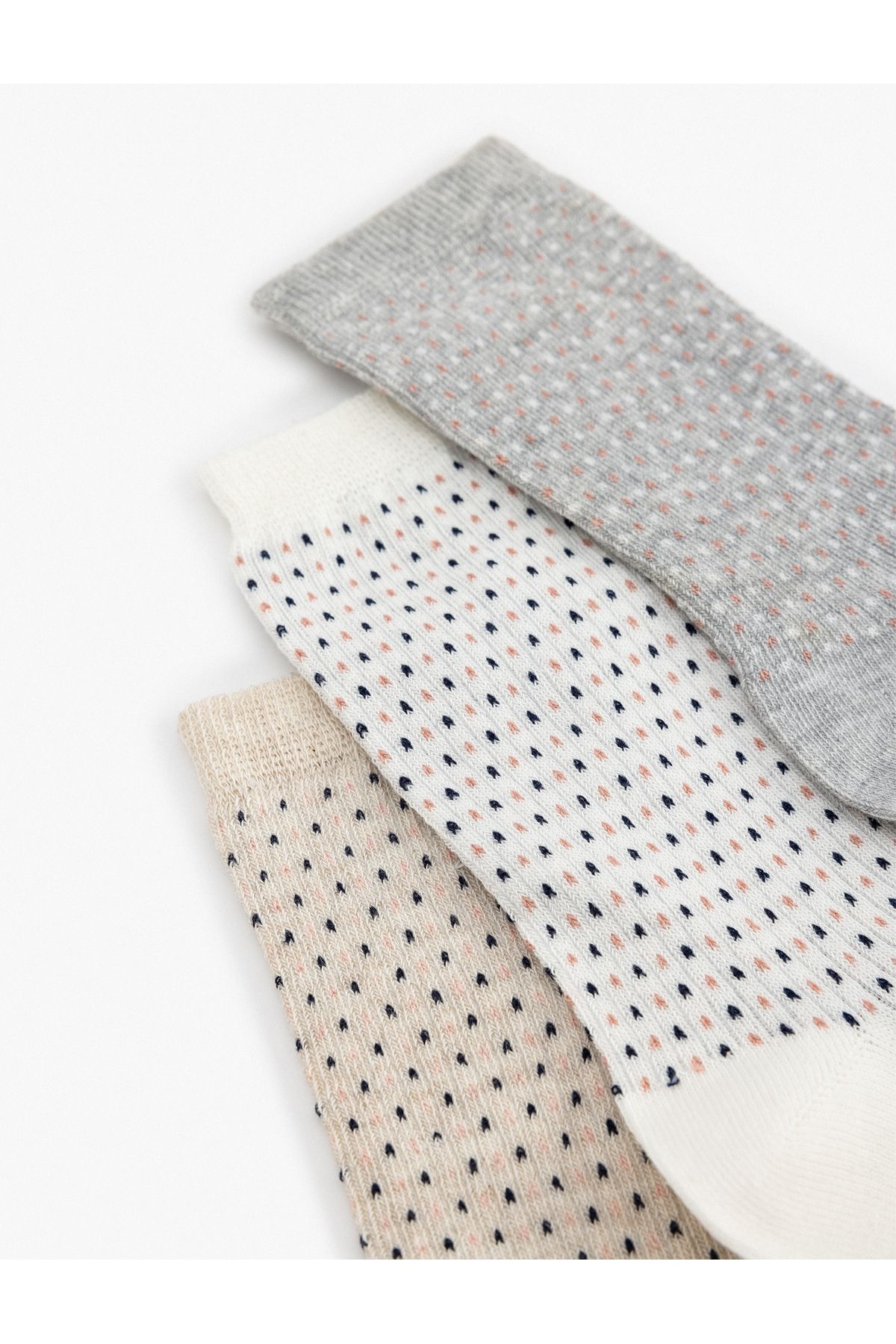Koton-Set of 3 Geometric Patterned Multicolored Socks 3