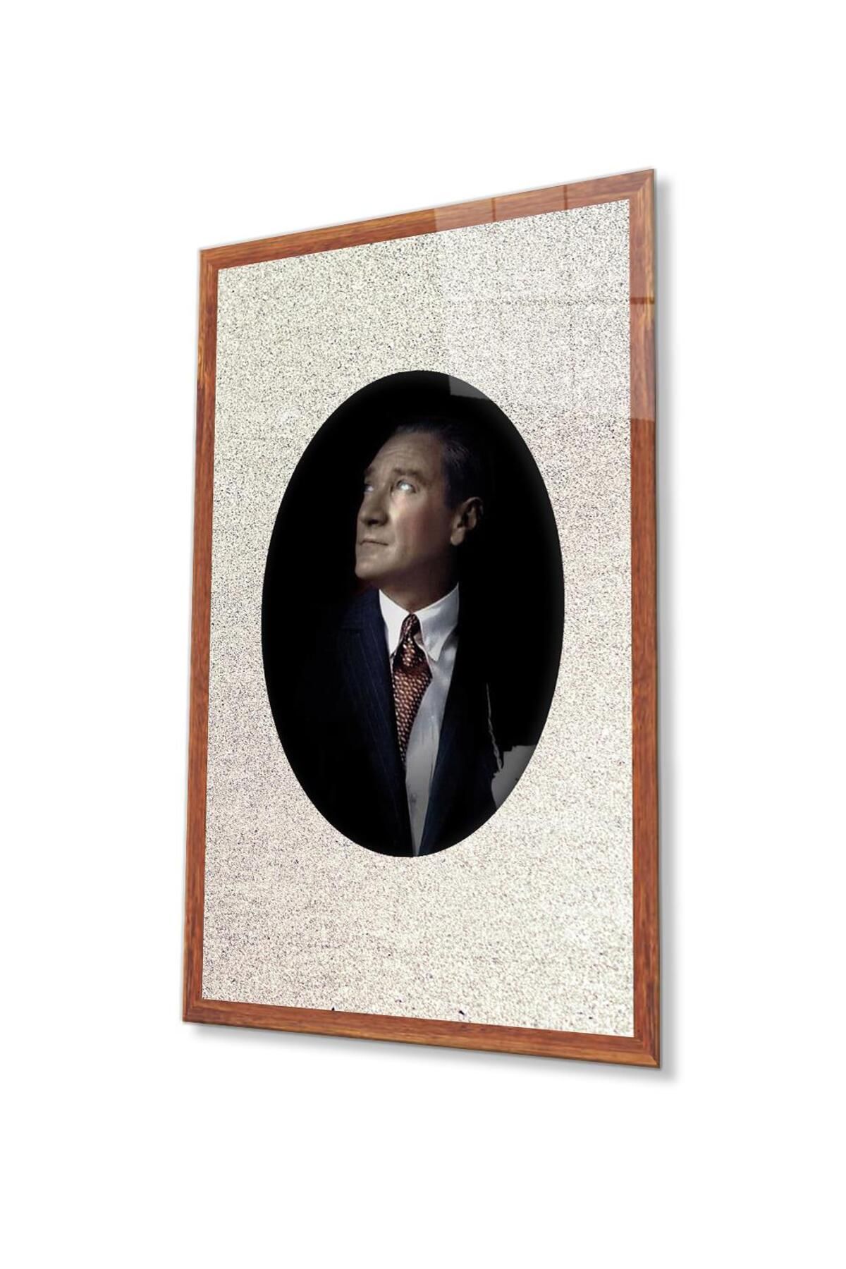 idealizbiz Atatürk Cam Tablo 4mm Dayanıklı Temperli Cam, Atatürk Glass Wall Art