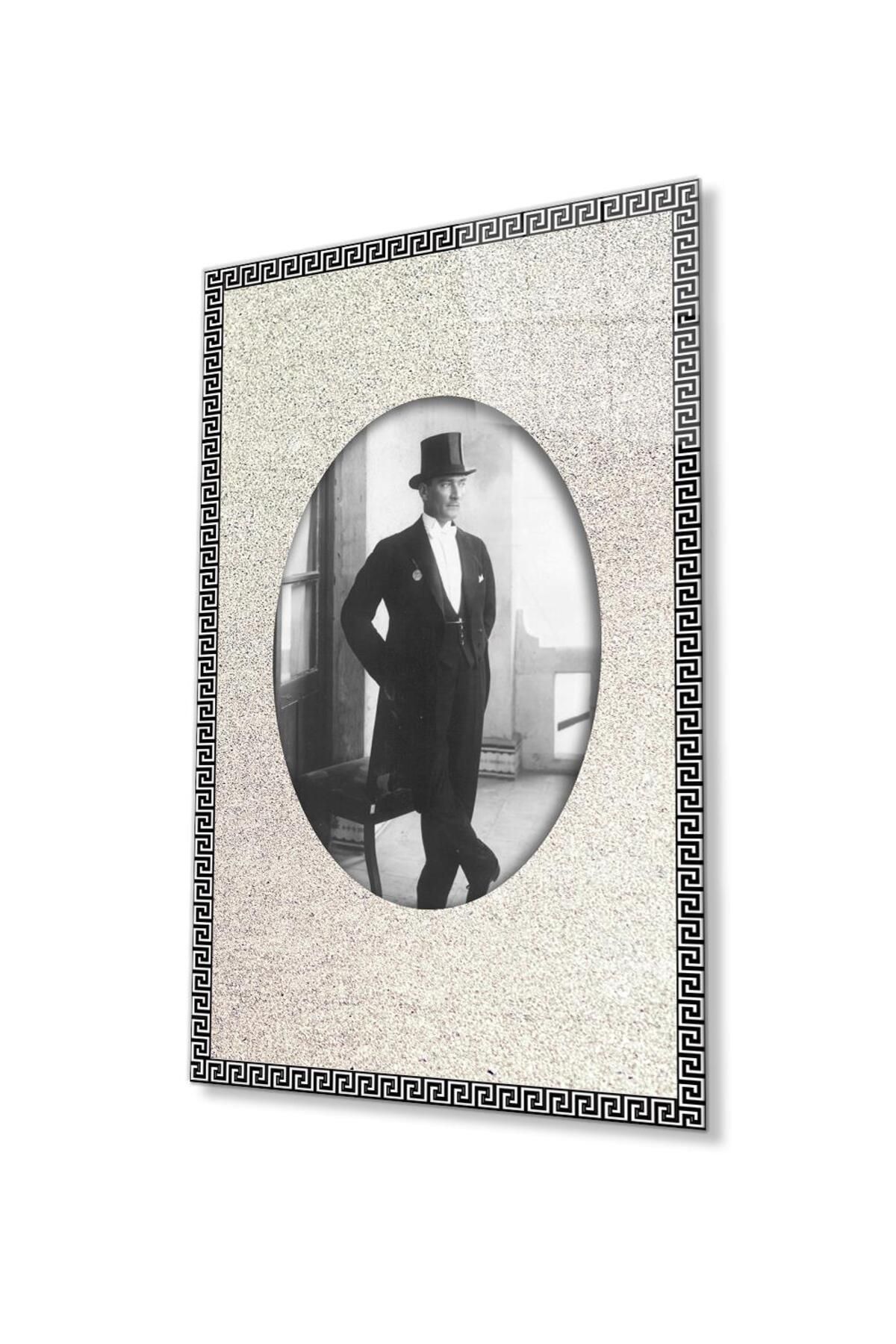 idealizbiz Atatürk Cam Tablo 4mm Dayanıklı Temperli Cam, Atatürk Glass Wall Art