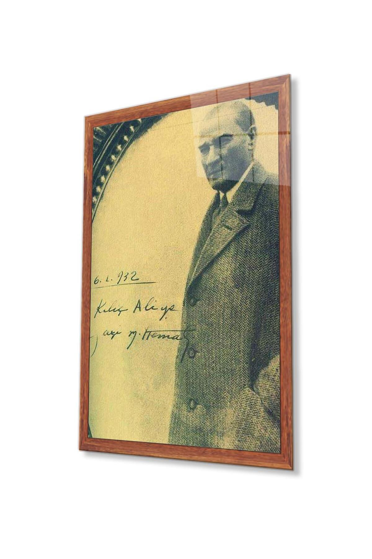 idealizbiz Atatürk Cam Tablo 4mm Dayanıklı Temperli Cam, Atatürk Glass Wall Art