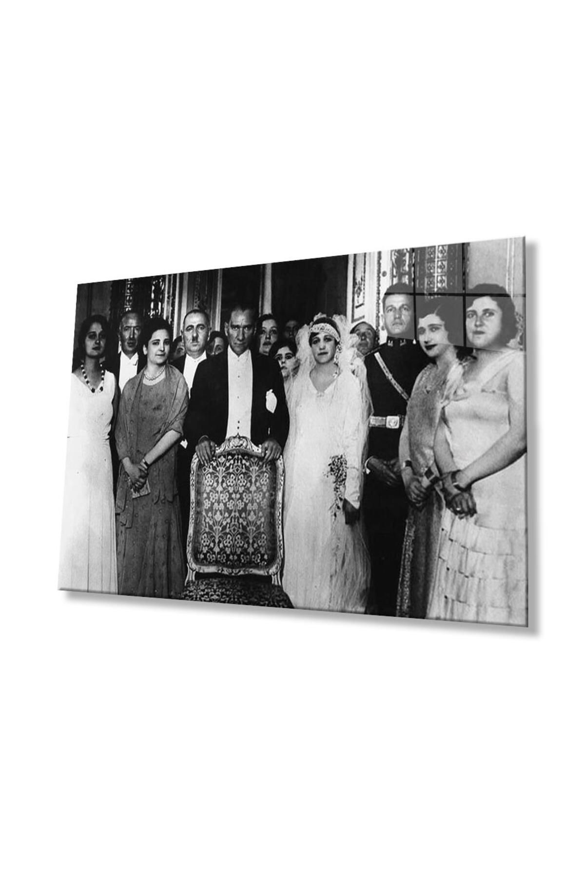 idealizbiz Atatürk Cam Tablo 4mm Dayanıklı Temperli Cam, Atatürk Glass Wall Art