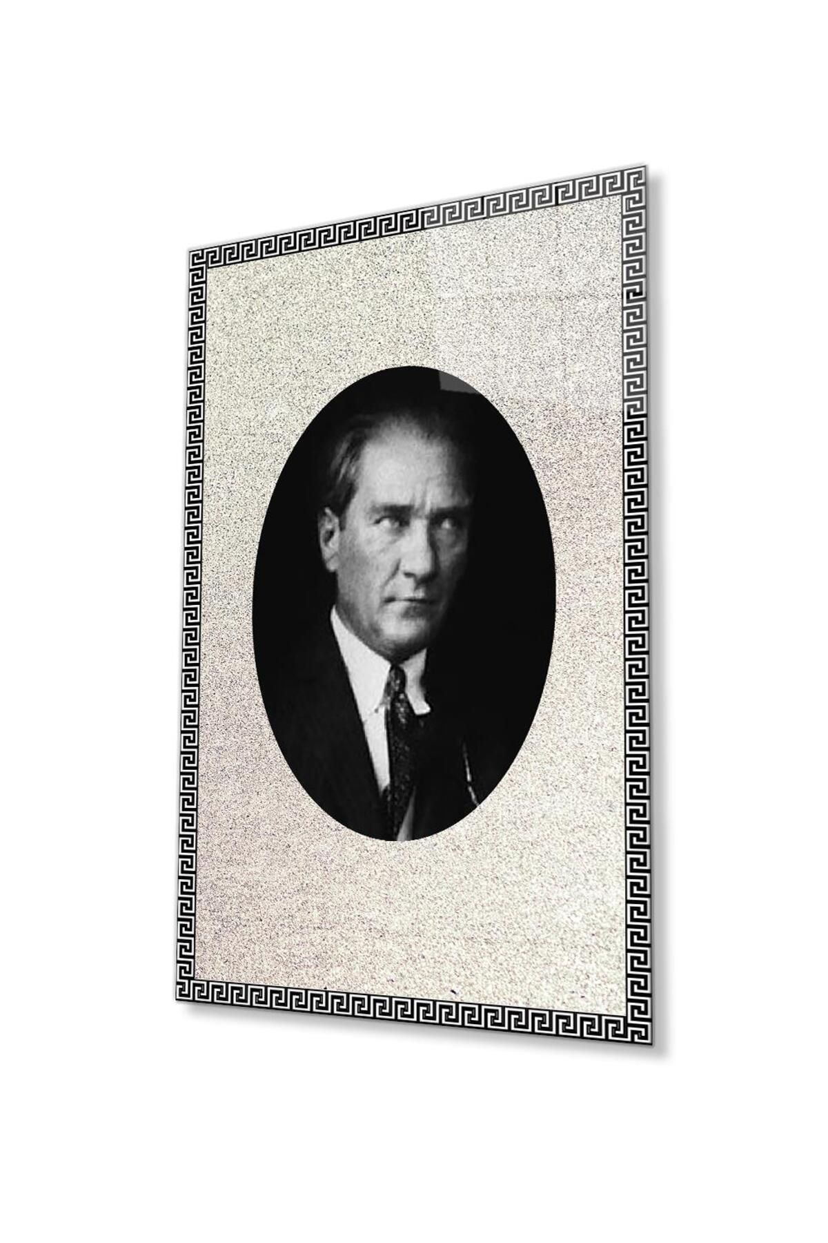 idealizbiz Atatürk Cam Tablo 4mm Dayanıklı Temperli Cam, Atatürk Glass Wall Art