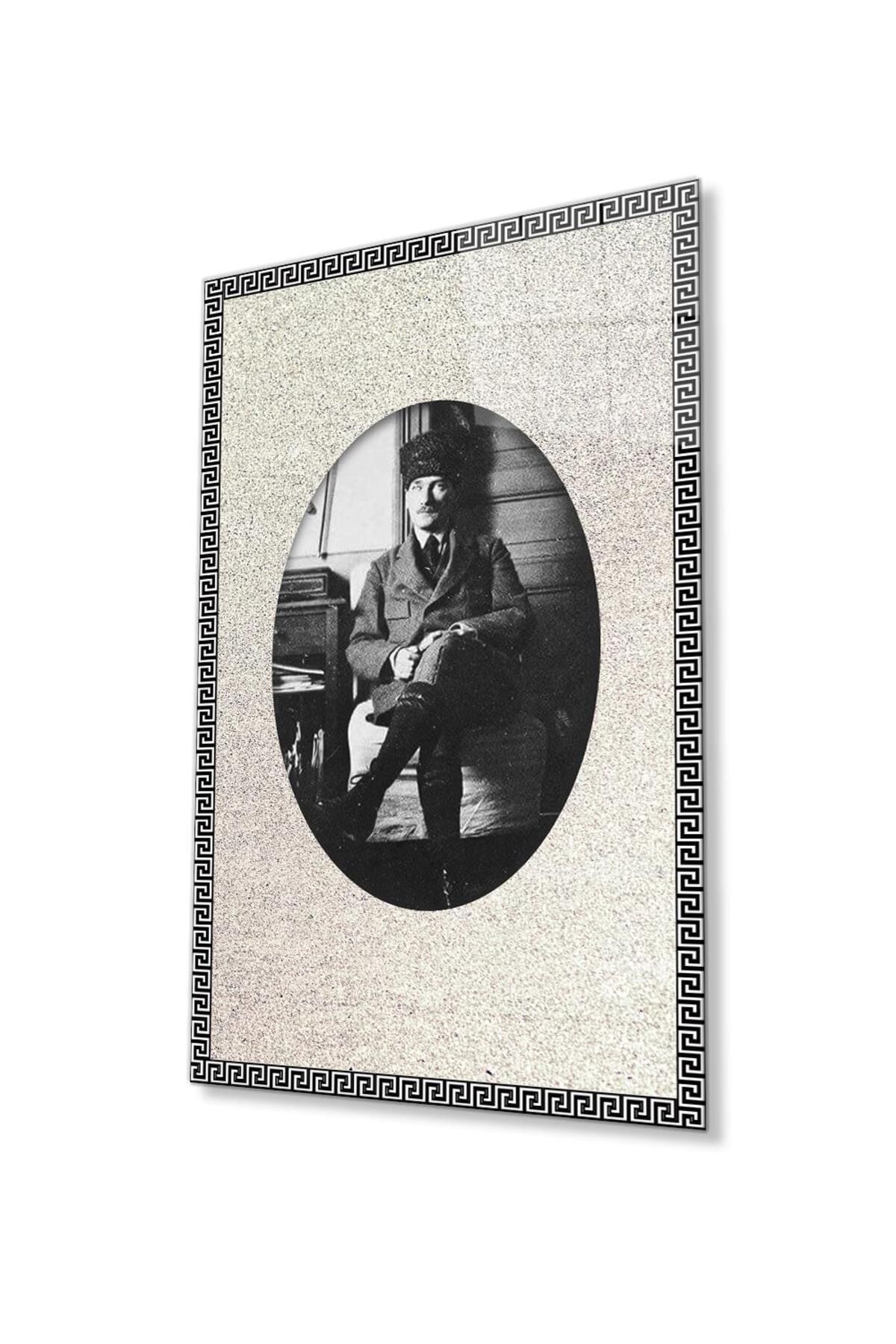idealizbiz Atatürk Cam Tablo 4mm Dayanıklı Temperli Cam, Atatürk Glass Wall Art