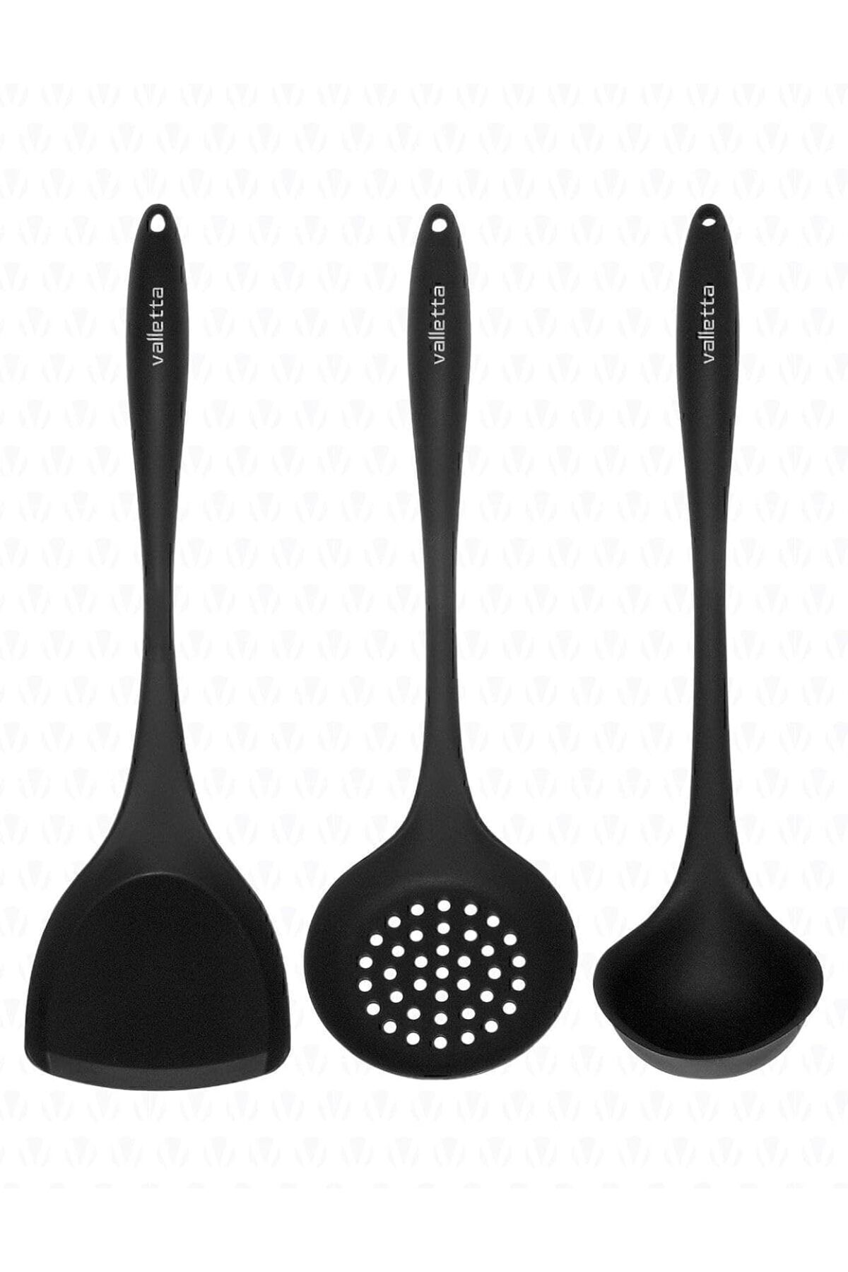 STOREMAX nffashopm Navas Isıya Dayanıklı Yanmaz Yapışmaz 3 Parça Silikon Servis Pişirme Seti Siyah sto