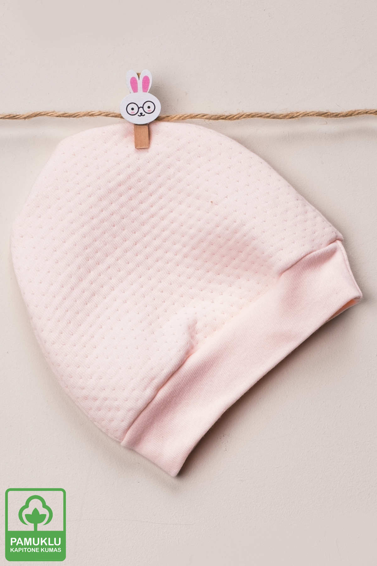 Miniel Unisex Bebek Organik Pamuklu Kapitone Kumaş Yenidoğan 3Lü Bebek Bere Renkli Set fotoğrafı 4 (önizleme)