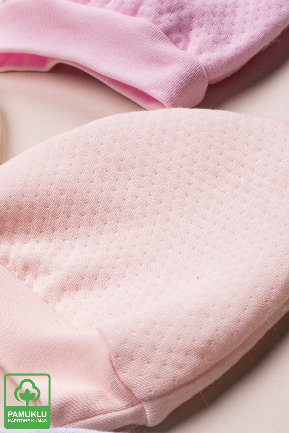 Miniel Unisex Bebek Organik Pamuklu Kapitone Kumaş Yenidoğan 3Lü Bebek Bere Renkli Set fotoğrafı 5 (önizleme)