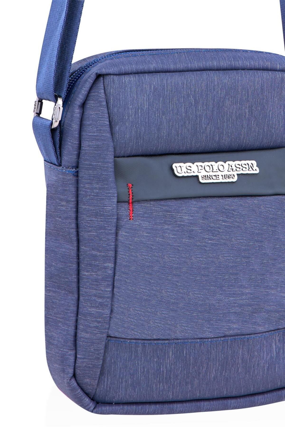 کیف شانه ای آبی مردانه پایه. چوگان Assn. پلون اورجینال U.S. Polo Assn.