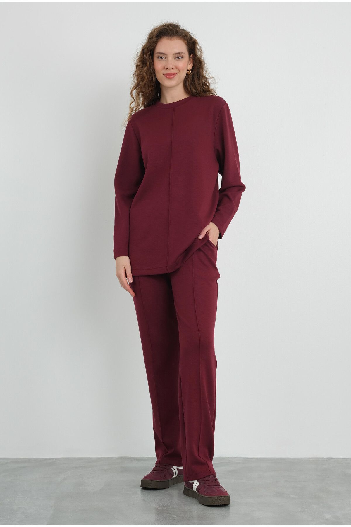 HEQA-Burgundy Modal Sweat - Ribbed 2