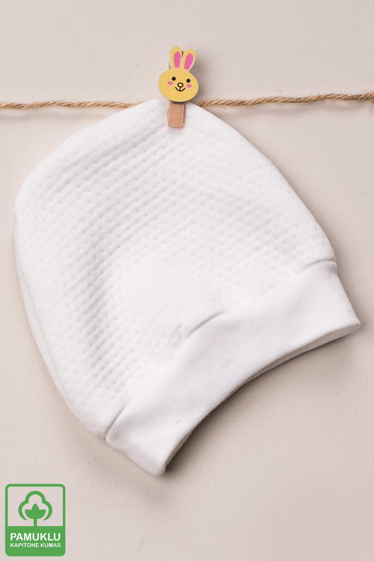 Miniel Unisex Bebek Organik Pamuklu Kapitone Kumaş Yenidoğan 3Lü Bebek Bere Renkli Set fotoğrafı 2 (önizleme)