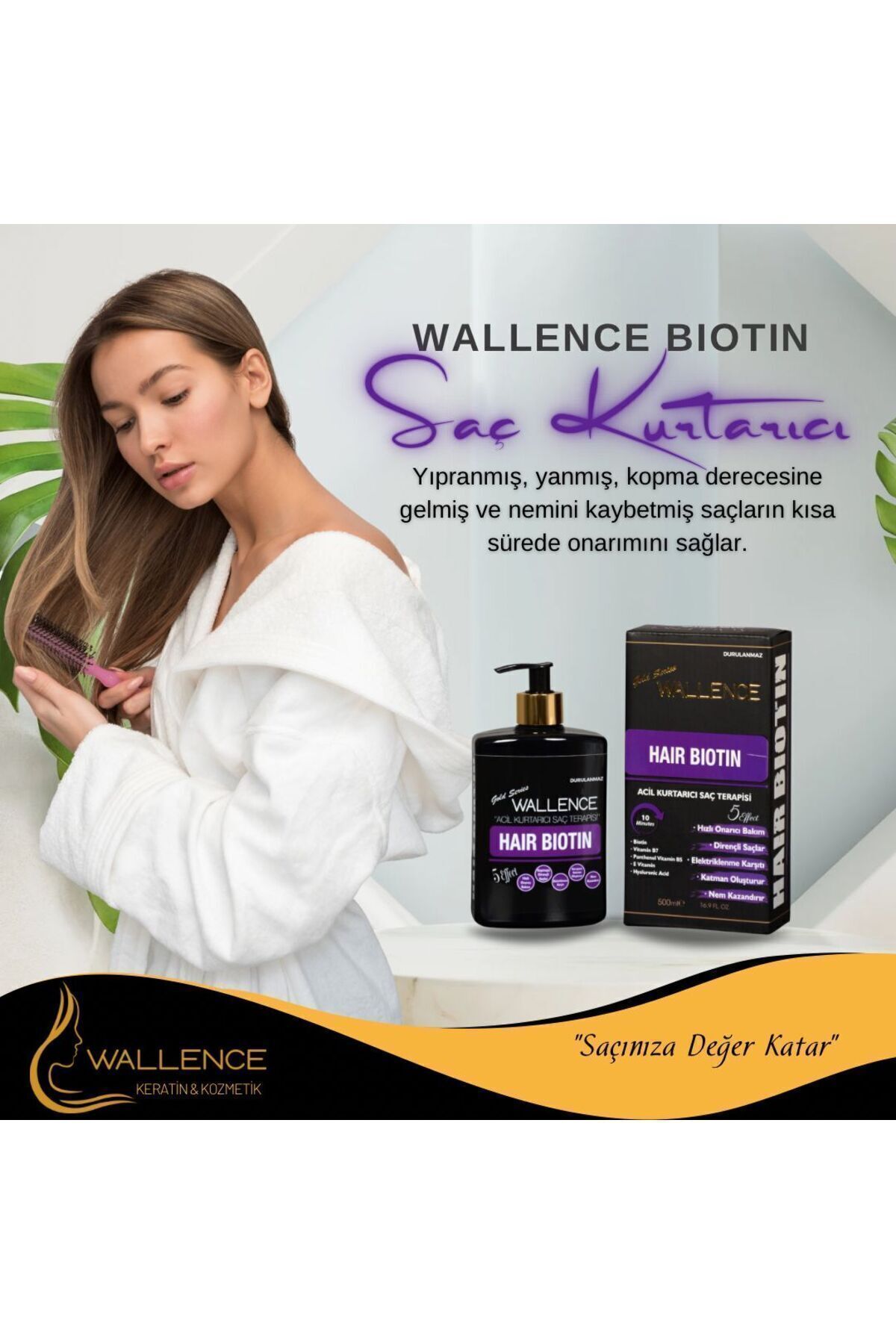 wallence Saç Onarıcı Kurtarıcı Biotin 5 Etki 2'li Avantajlı Set — HN102hf