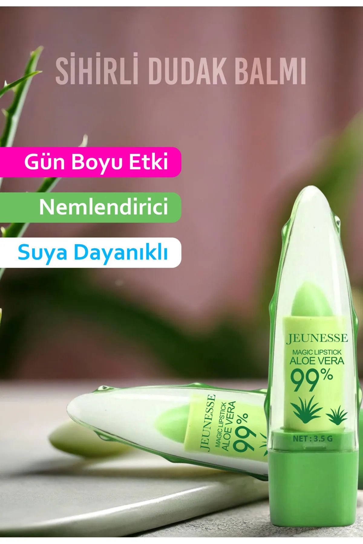 Jeunesse Aloe Vera Magic Lipstick 3.5 Gr – Doğal Nemlendirici, Yatıştırıcı Sihirli Dudak Balmı