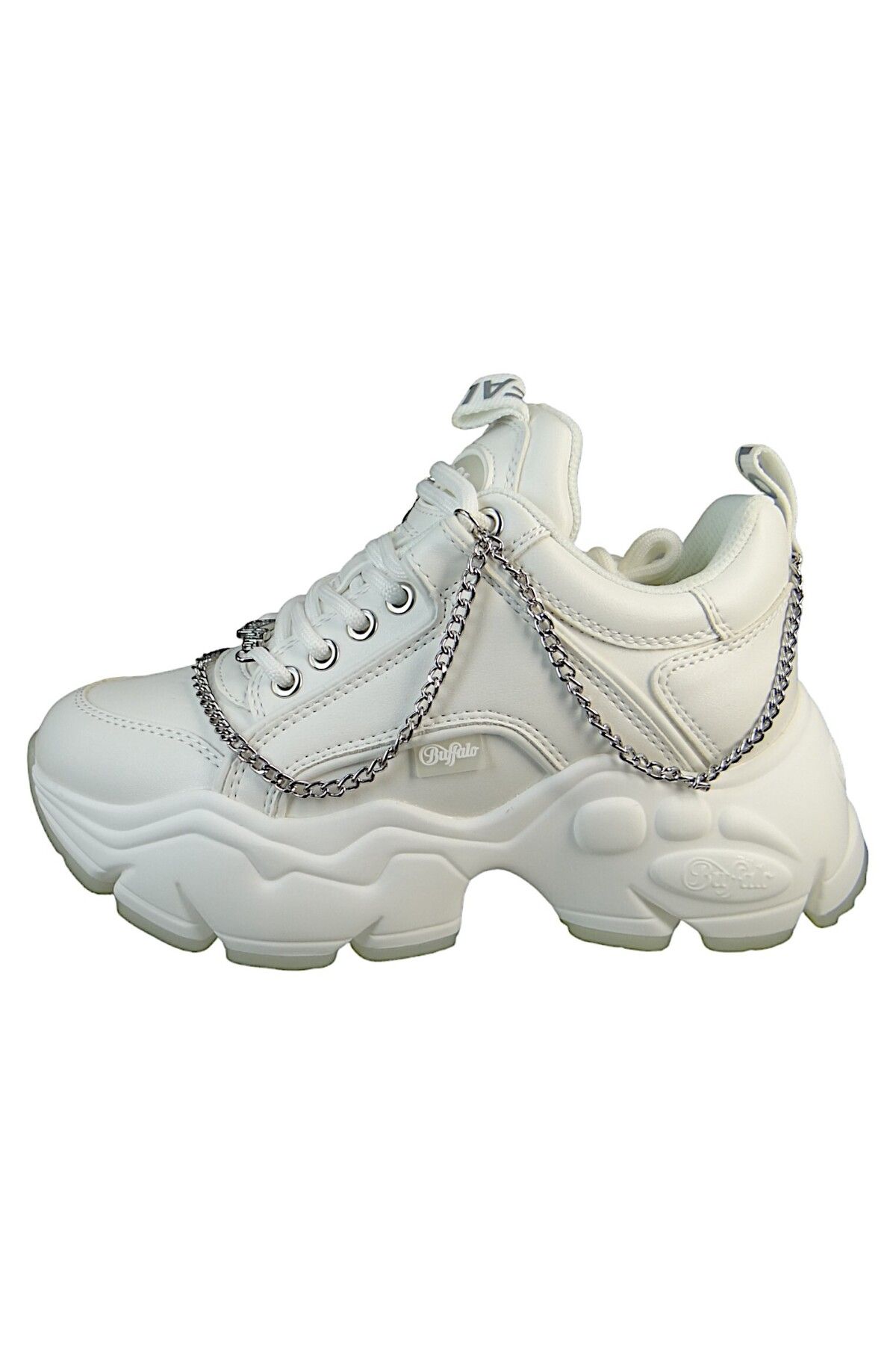 Buffalo-Damen Low Sneaker Binary Chain 5.0 1636055 Weiß White/Silver Kunstleder 3