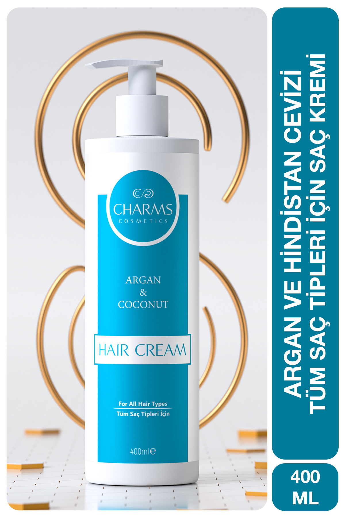 CHARMS COSMETICS Argan & Coconut Hair Cream - Saç Kremi, 400 ML — CC01
