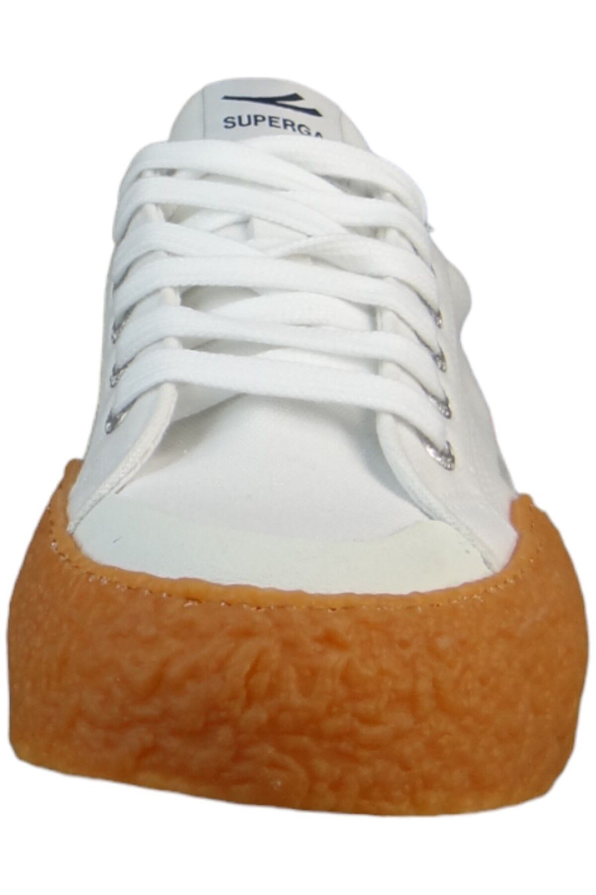 Superga-Damen Low Sneaker 2660 Stripe Big Bumpers Low Top S2137CW Weiß A0R White-Gum Leinen 6