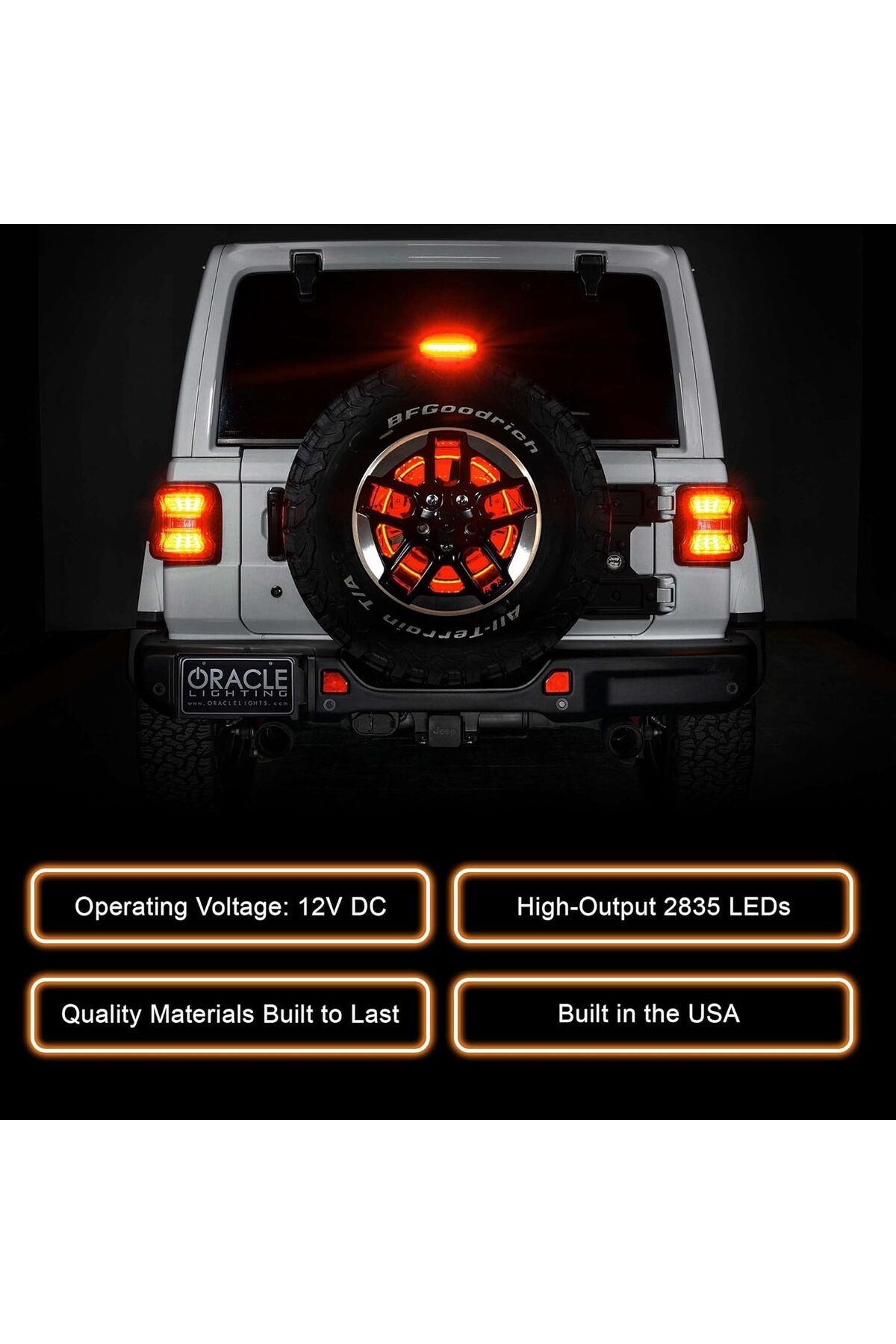 oracle-Universal LED Illuminated Spare Wheel 3rd Brake Light Ring Kit, Red 5