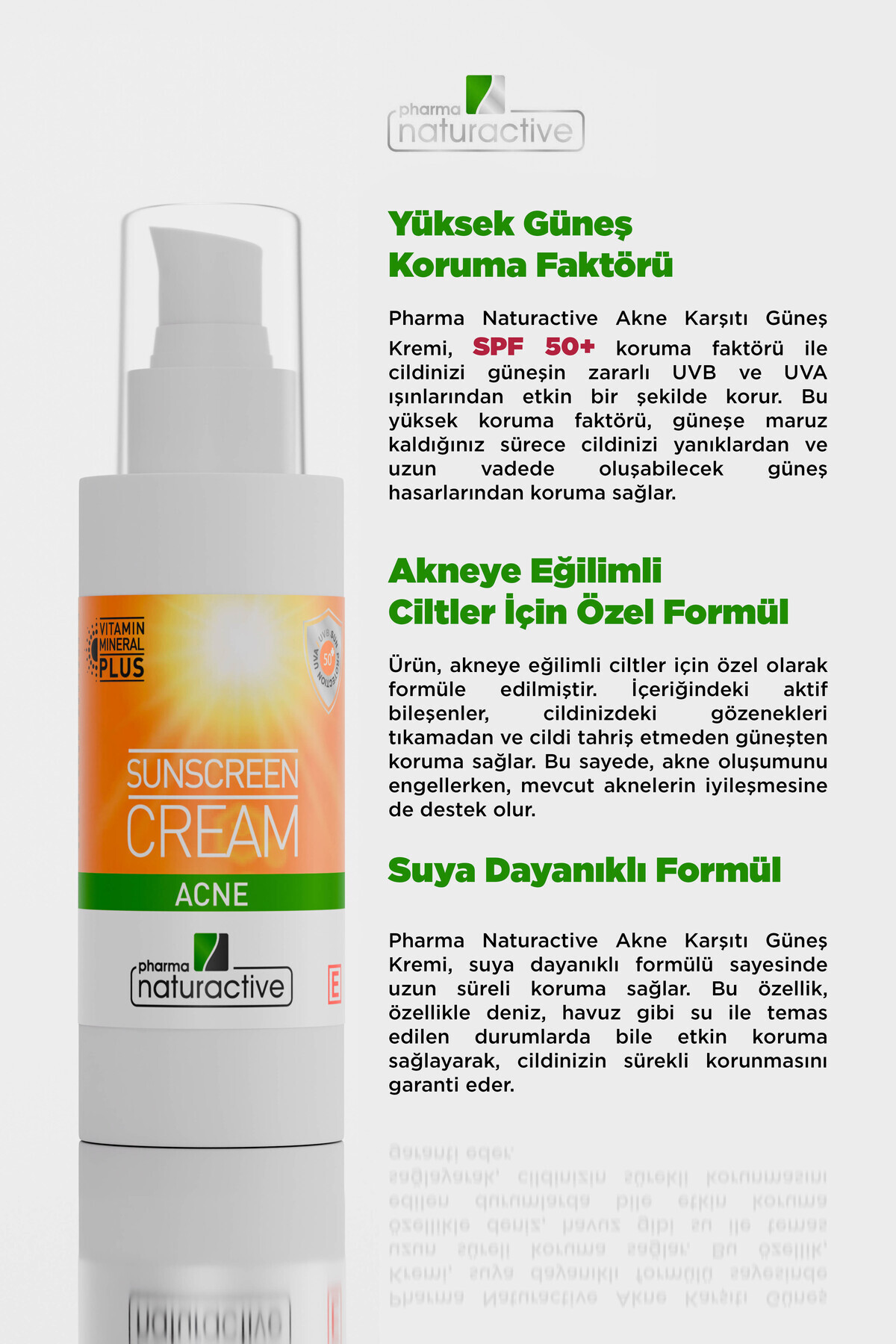 Pharmanaturactive Pharma Naturactive Li Ve Eğilimli Ciltlere Etkili Güneş Kremi Spf50, 100 ml fotoğrafı 2 (önizleme)
