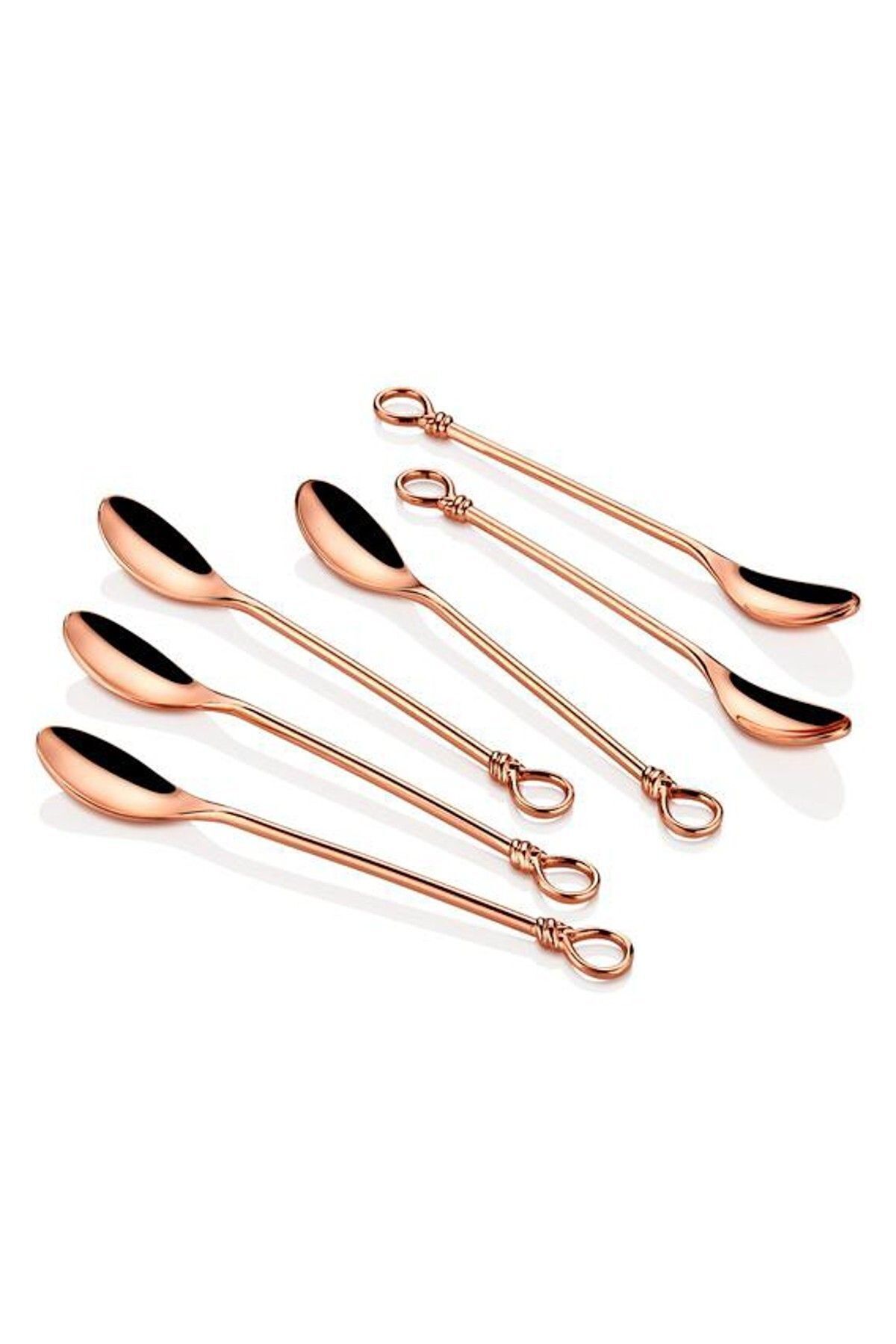 Cemile-Set of 6 Copper Plated Knotted Teaspoons 1