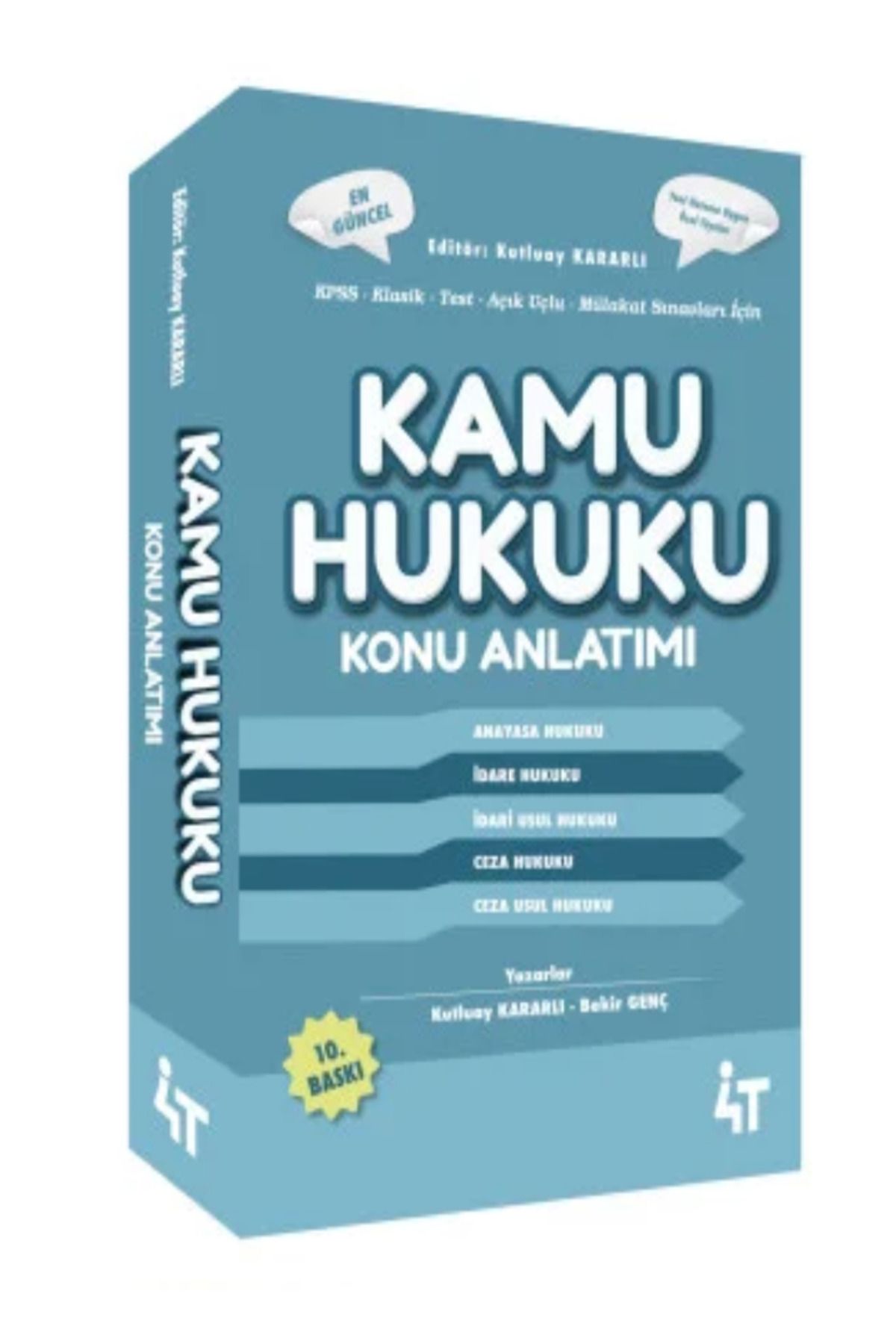 4T Yayınları Kamu Hukuku Konu Anlatımı / Kutluay Kararlı - Bekir Genç / 10.BASKI