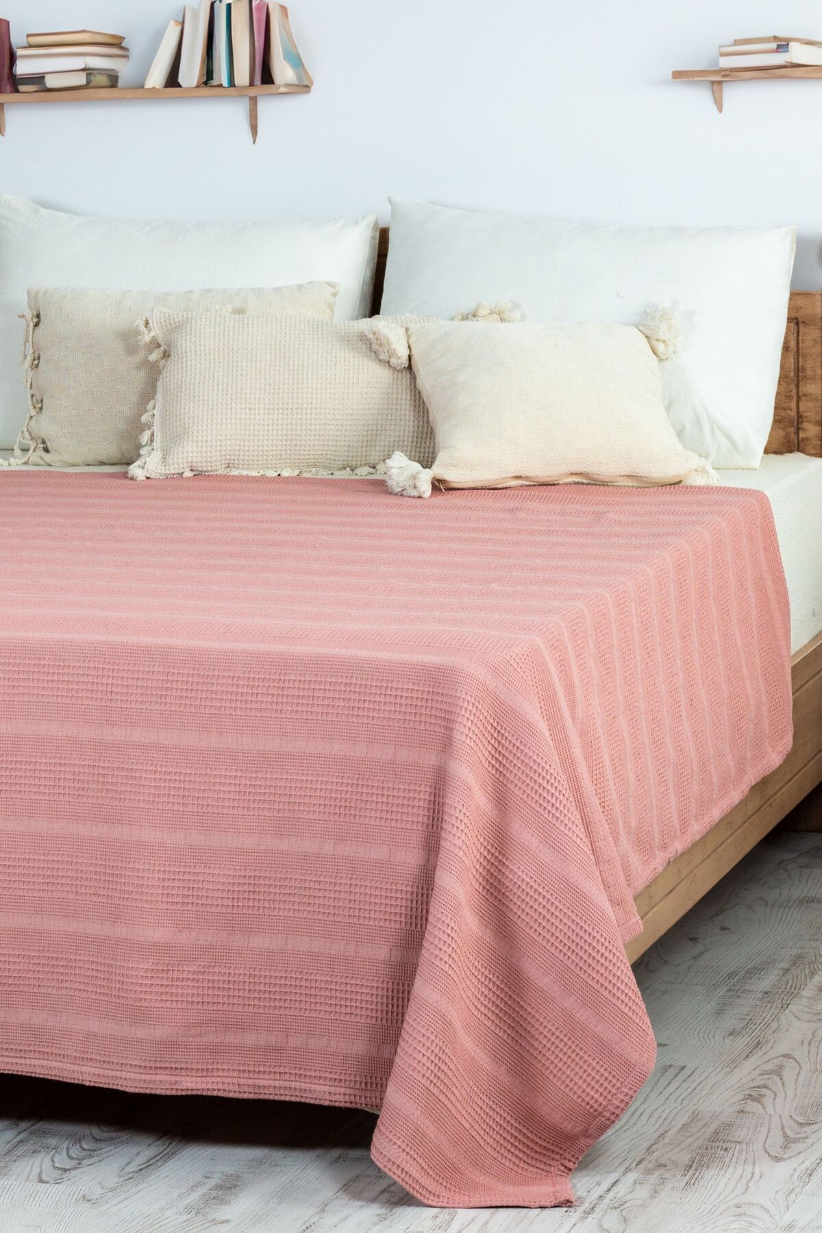 MYLASA HOME Cuvertura De Pat Dubla Din Bumbac / Stiuca - 200x230 Cm-pudra - One Size