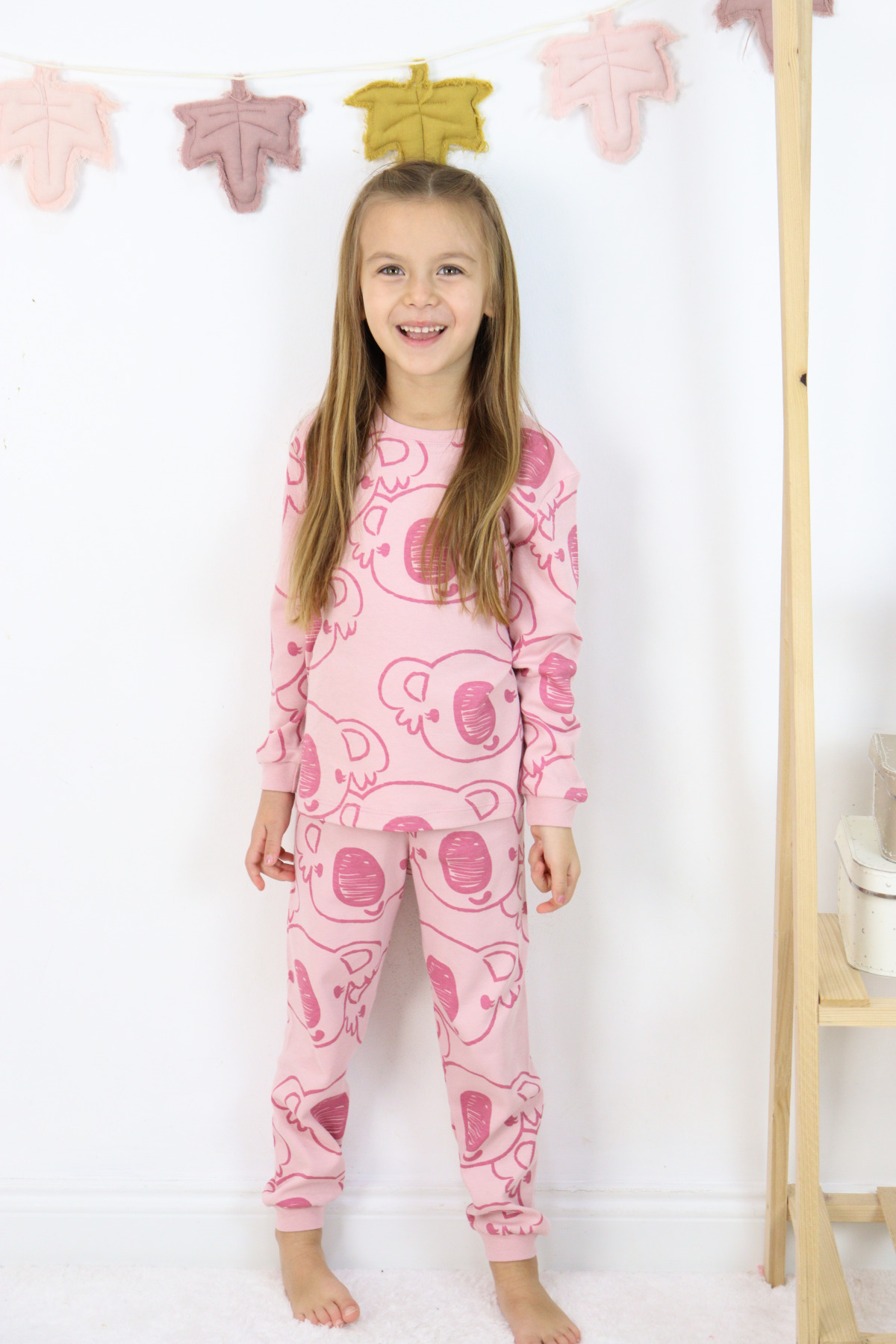 HARİKA KİDS Kız Çocuk Orta Kalınlıkta Basic Baskılı Pijama Takımı fotoğrafı 2 (önizleme)