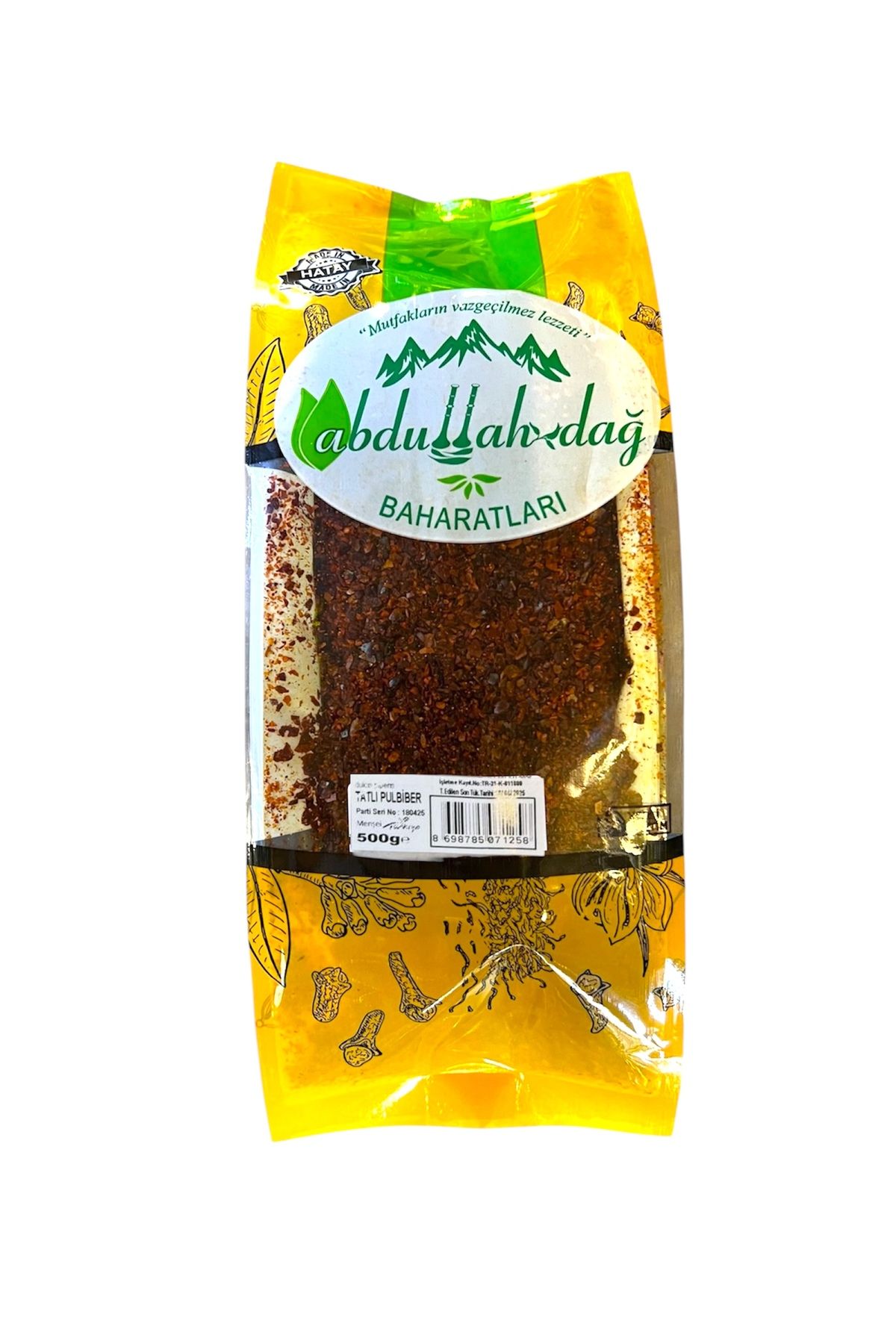 ABDULLAH DAĞ Hatay Yöresel Saf Pul Biber Pulbiber Acısız Tatlı 500 gr - 1/2 Kg