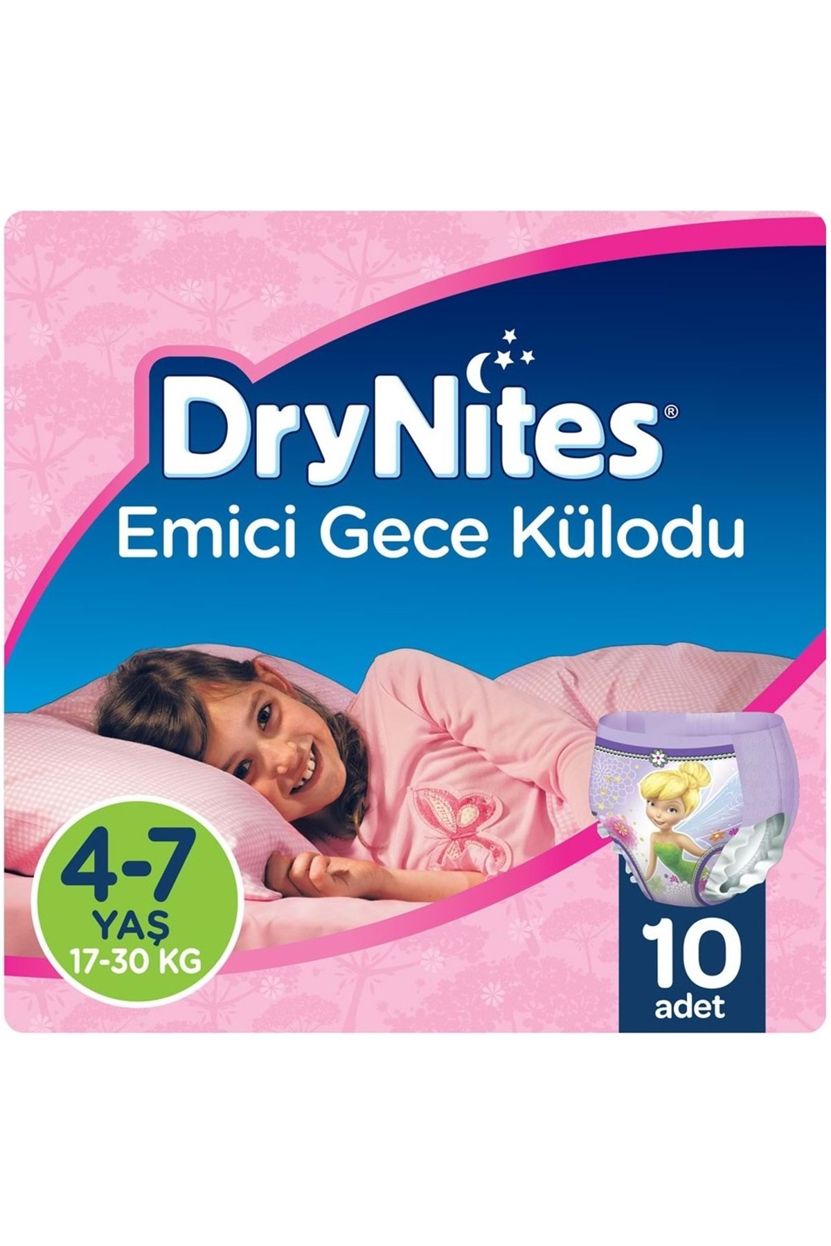 DryNites Emici Gece Külodu/Külot Bez Kız 4-7 Yaş (17-30KG) Large 10 Adet (Alt Islatmalara Karşı) fotoğrafı 2 (önizleme)