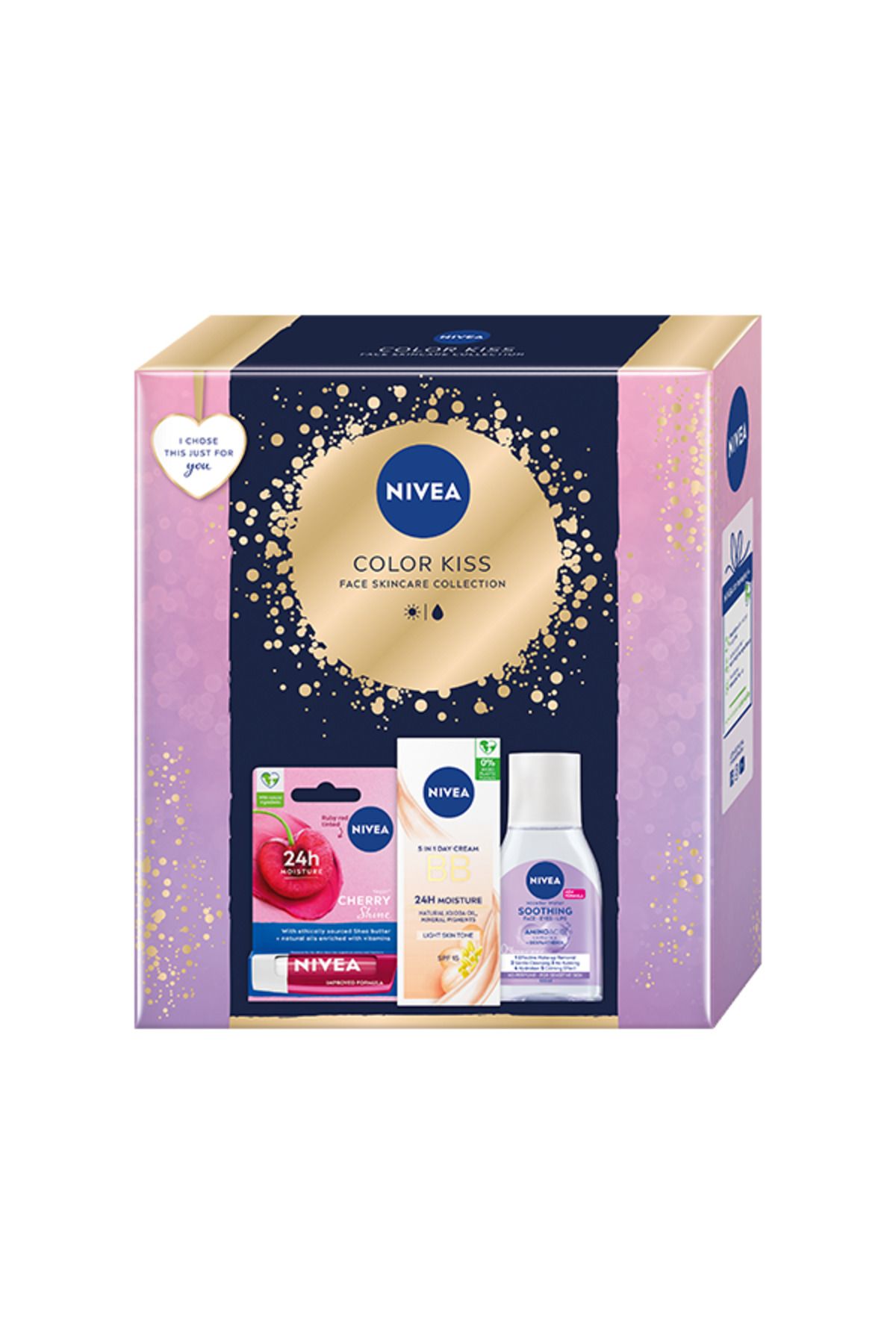 NIVEA Set: Crema De Zi Bb Light 50m, Apa Micelara Pentru Piele Sensibila 100 Ml, Balsam De Buze Cherry 5,5 Ml Unisex - One Size