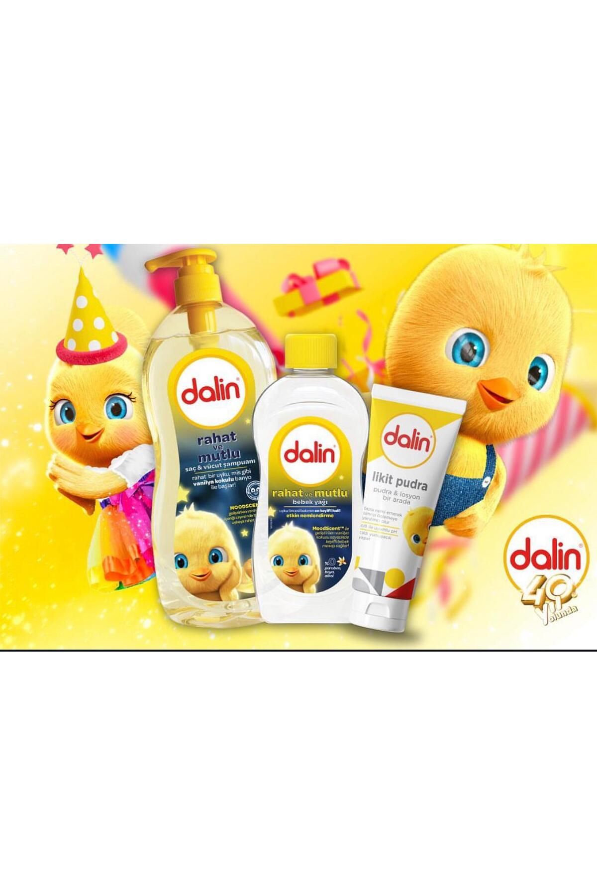 Dalin DALİN RAHAT VE MUTLU BEBEKLER ŞAMPUAN 700ML, BEBEK YAĞI 300ML, LİKİT PUDRA 100ML