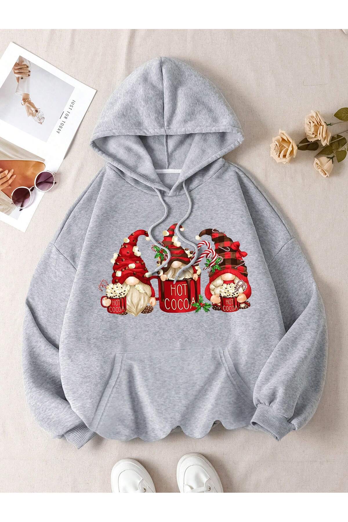 طقم رياضي للجنسين - طقم رياضي عيد الميلاد بطبعة أرنب رقمية، كبير الحجم