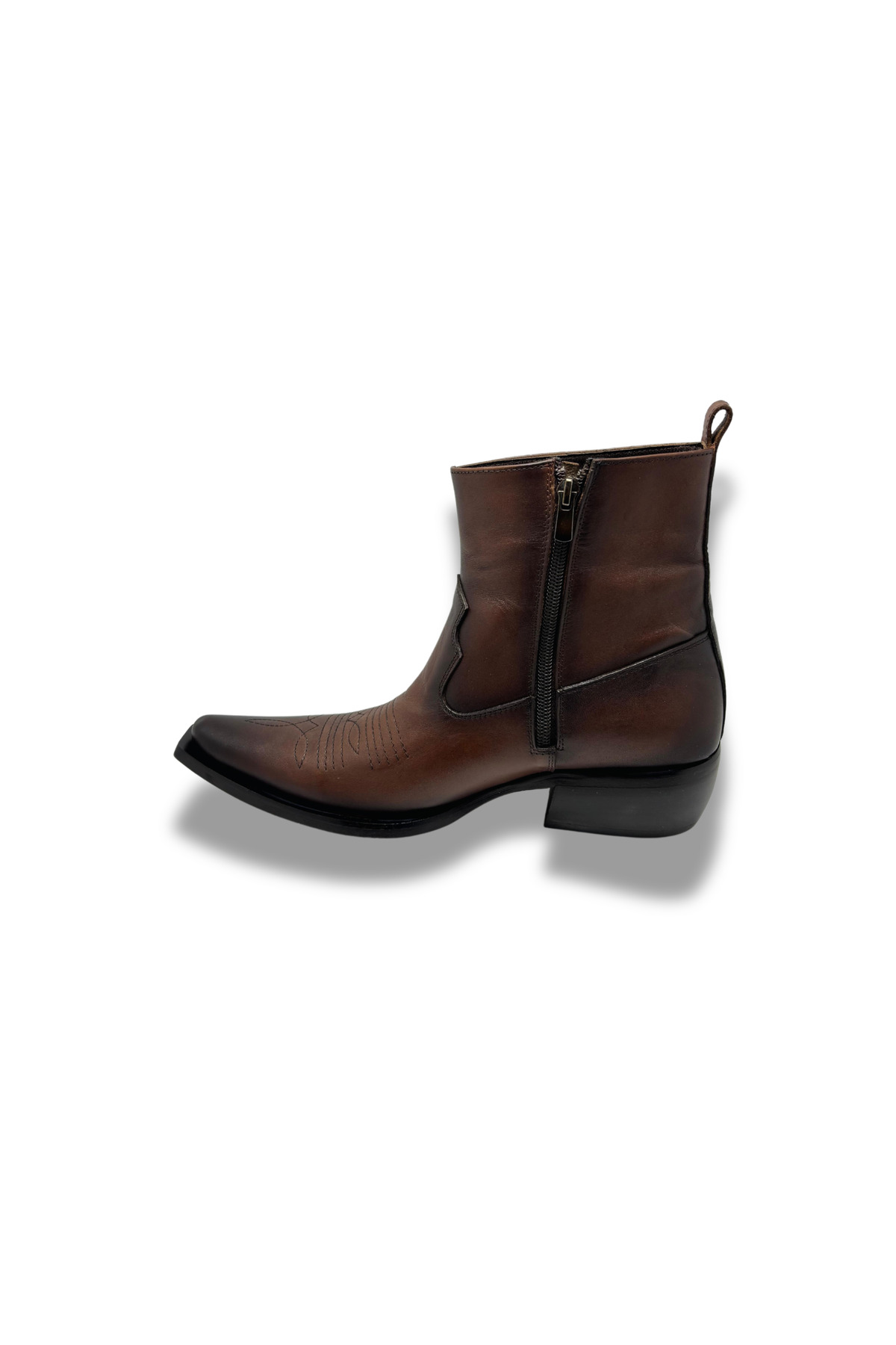 bayscarpa man  Hakiki Deri Western Bot Taba Armalı Fermuarlı - Görsel 4