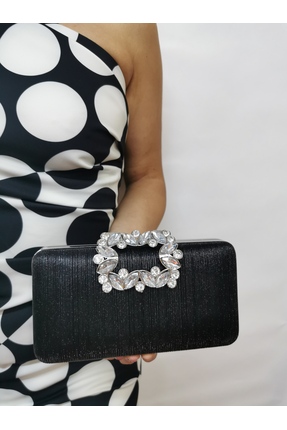 MODA BEEGİ CONCEPT KADIN ABİYE LAZER SİYAH ZİNCİRLİ DÜĞÜN GECE PARTİ ÇANTASI