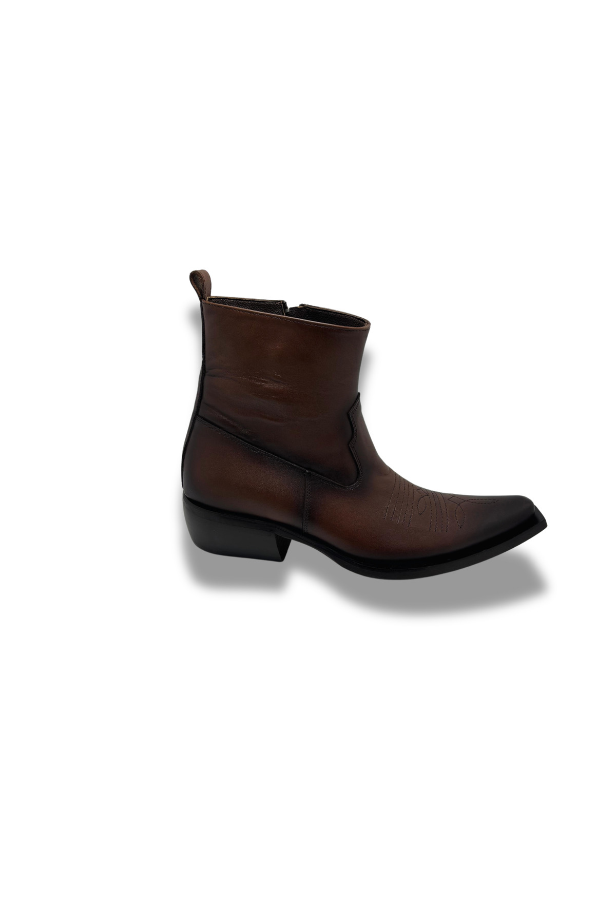 bayscarpa man  Hakiki Deri Western Bot Taba Armalı Fermuarlı - Görsel 5