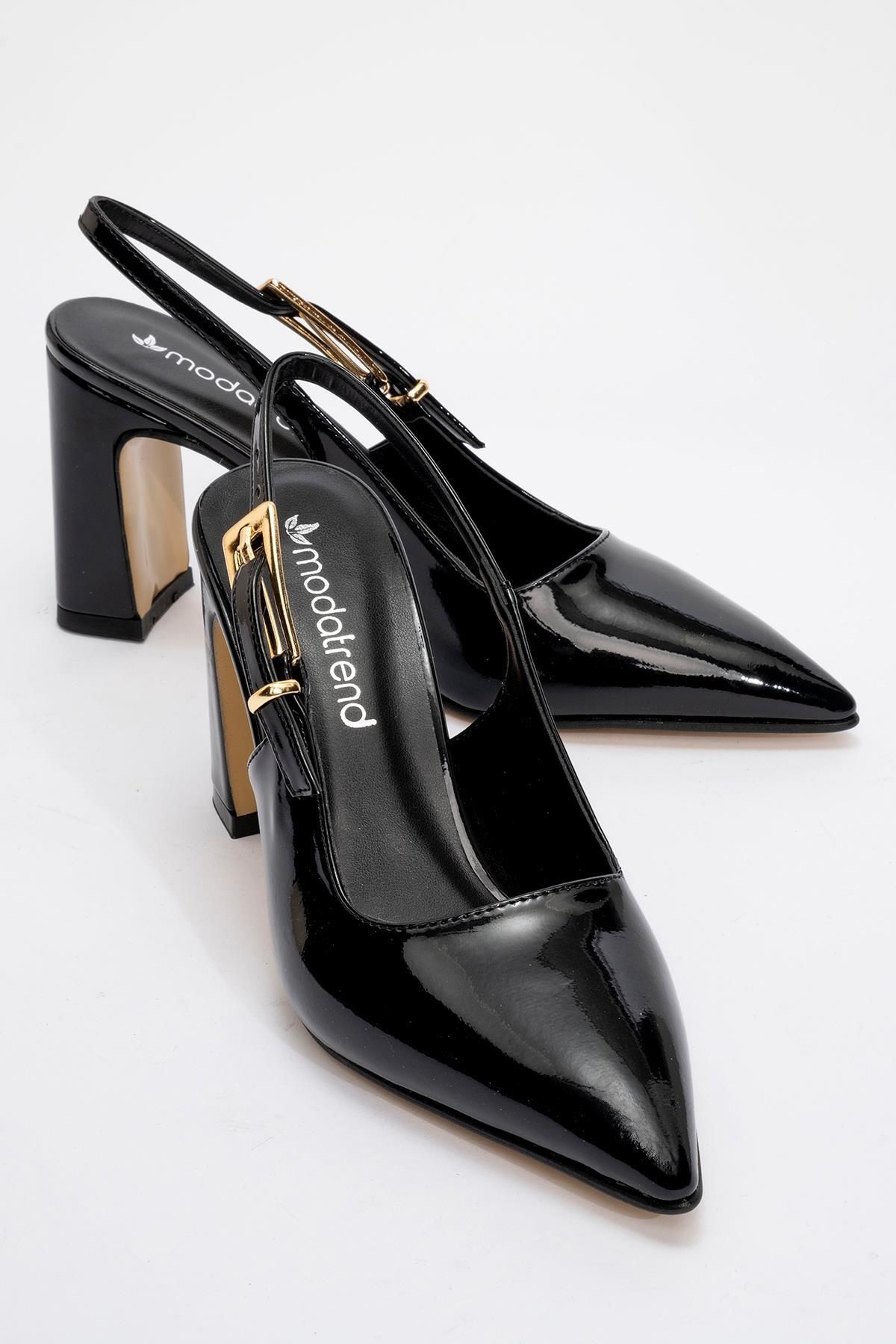 Ccway Pantofi Cu Toc Pentru Femei Din Piele Lacuita Neagra Femeie - 39