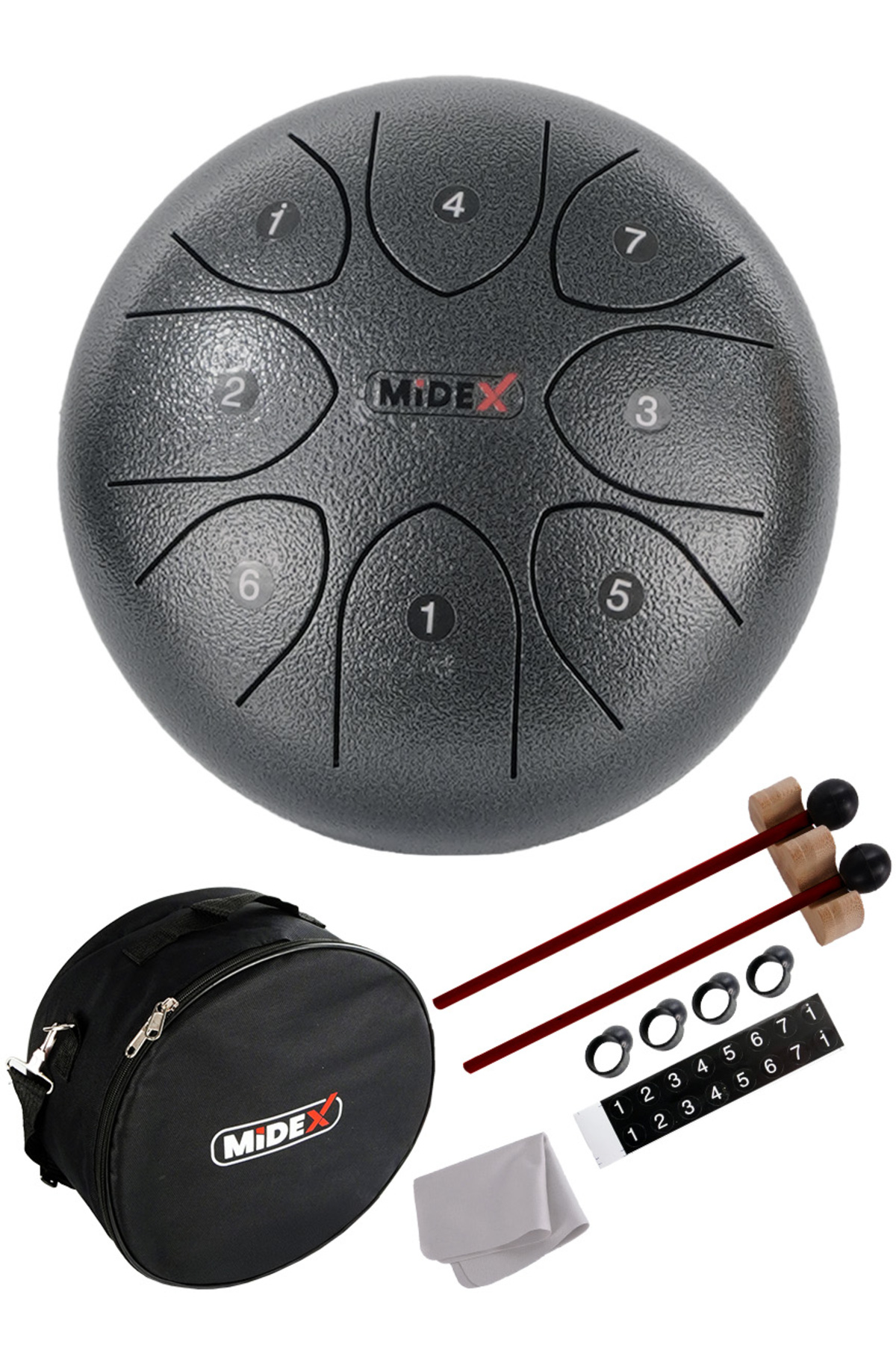 Midex TD-88GR Çelik Dil Davul Handpan 8 İnç 8 Ton Steel Tongue