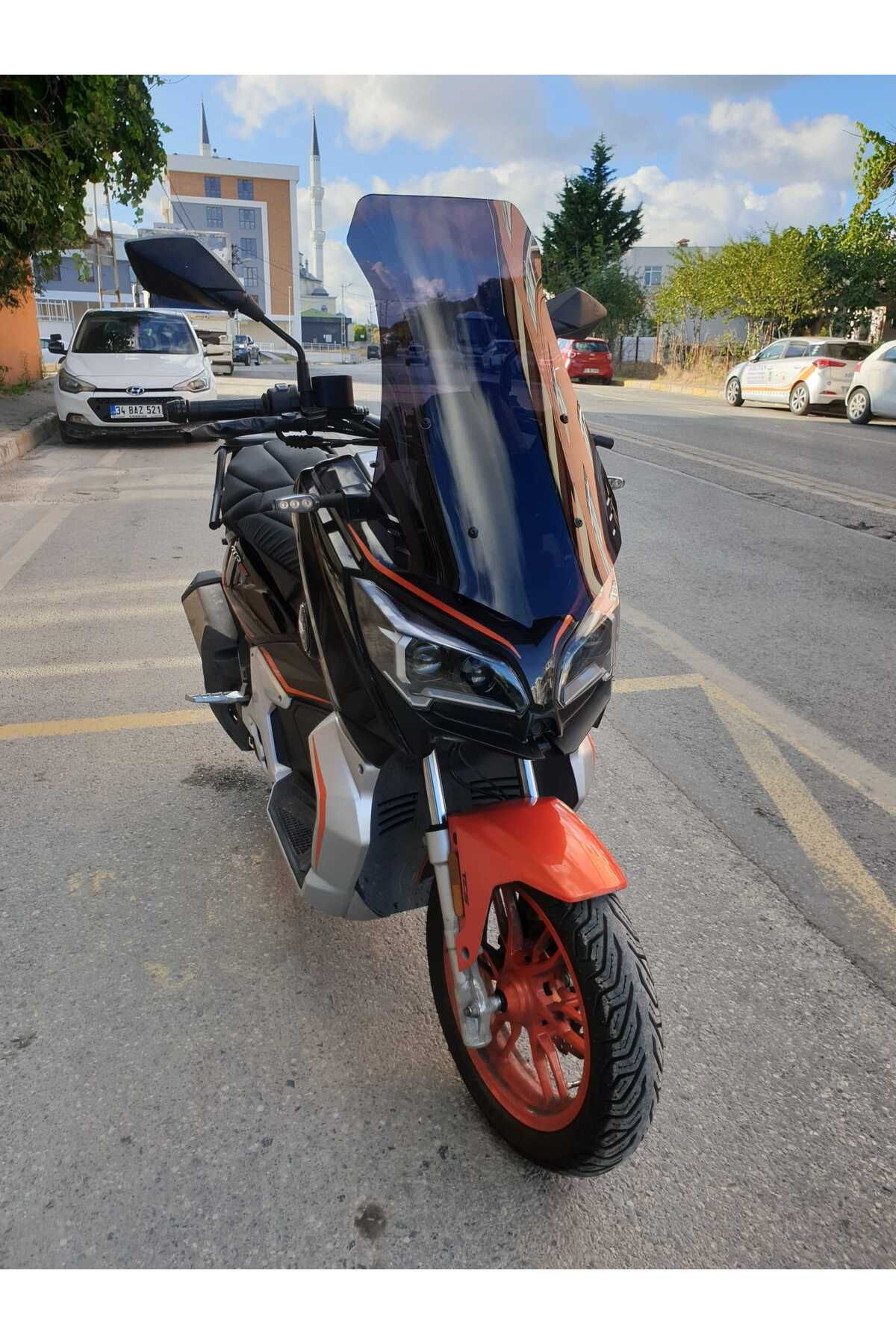 QJ ATR 125 Siperlik Ön Cam 2023-2025 Model 75cm Siyah Renkli 4mm UZUN CAM