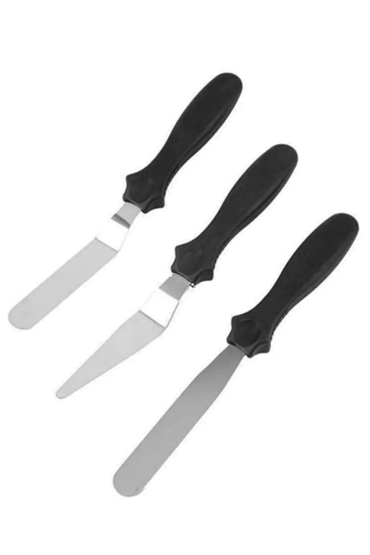 cephome güvenilir alışverişin adresi 3'lü pasta sıvama ve düzeltme spatula seti plastik saplı metal