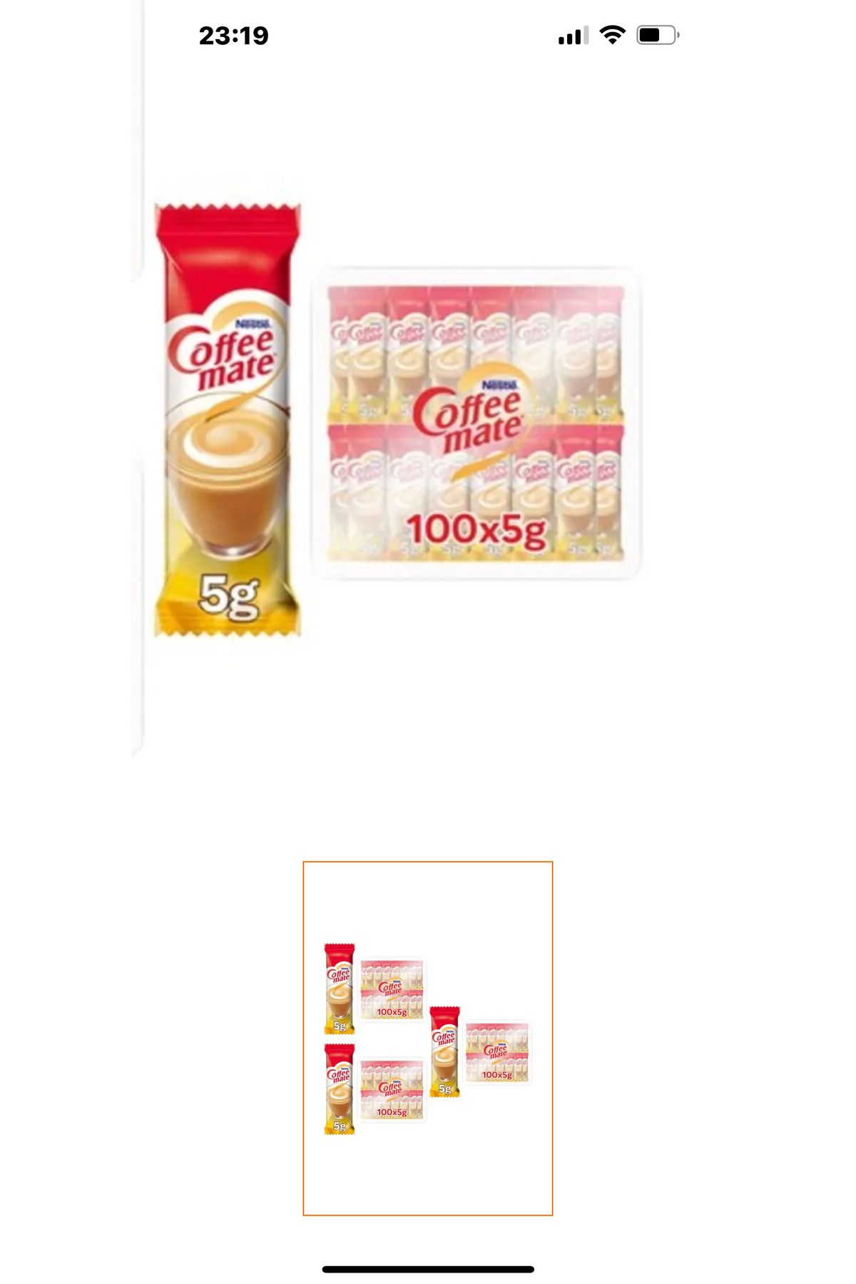 Nestle Coffee Mate 5gr x100 adet tek kullanımlık.