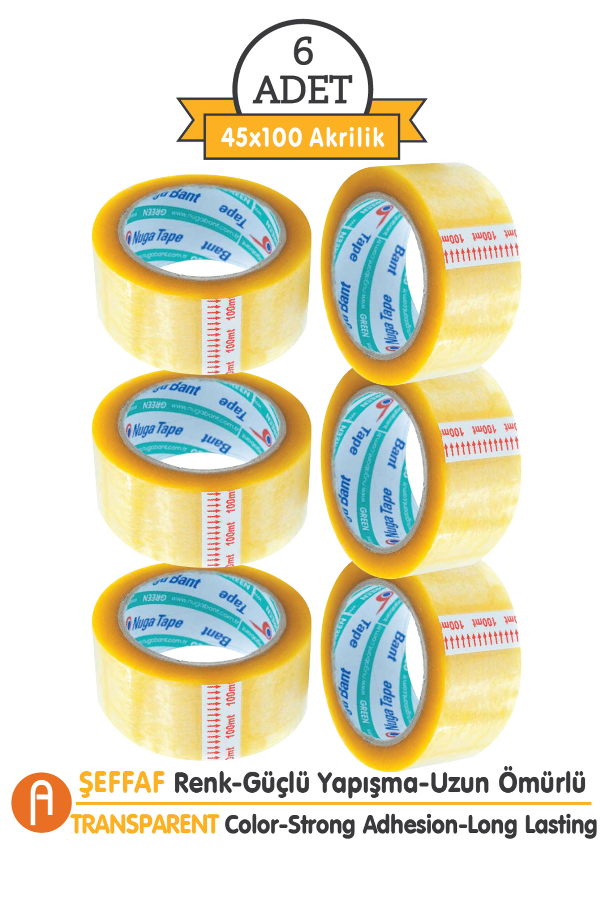 Duct Tape Transparent 45mm.x100meter (6pcs) Acrylic | Packaging-packaging