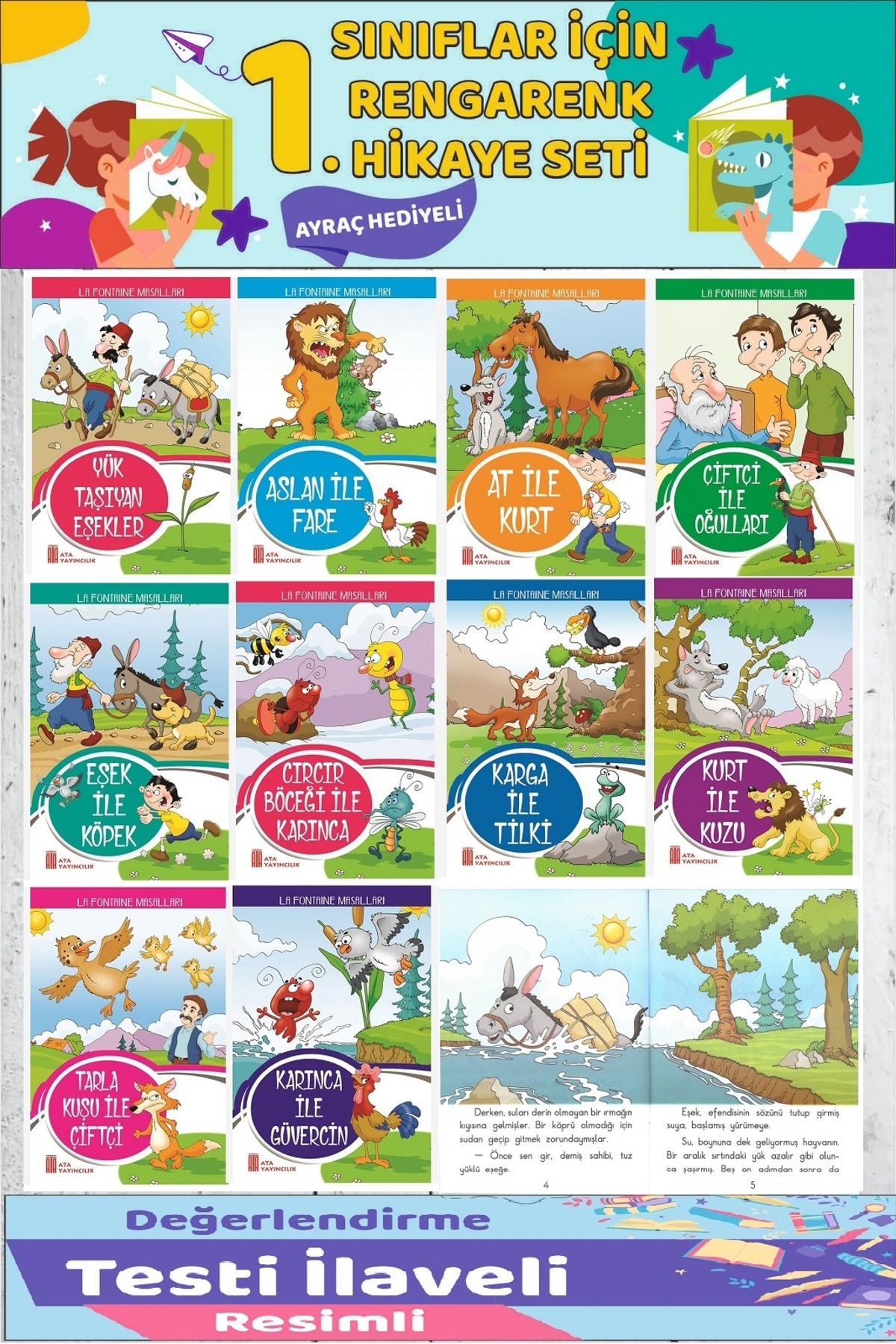 Ata Yayıncılık 1.Sınıf Okumayı Sevdiren 10 lu Hikaye Seti 7 (16 sayfa)