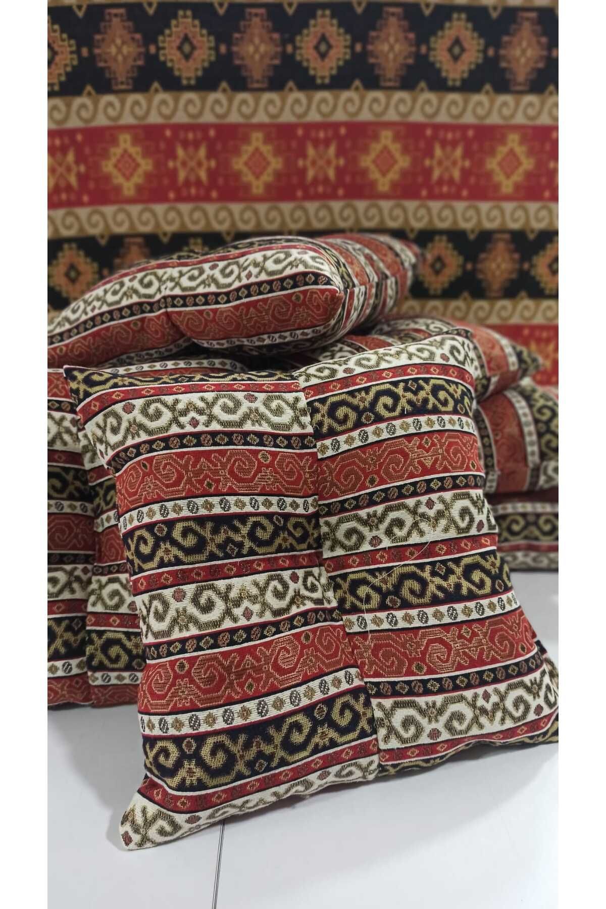 AKGÜN EV TEKSTİLİ Anatolia Dokuma Kilim Etnik Desen Minder Kırlent 33 x 34