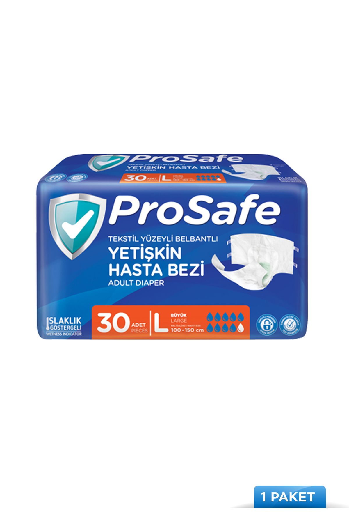 PROSAFE Belbantlı Yetişkin Hasta Bezi Büyük (L) 30'lu