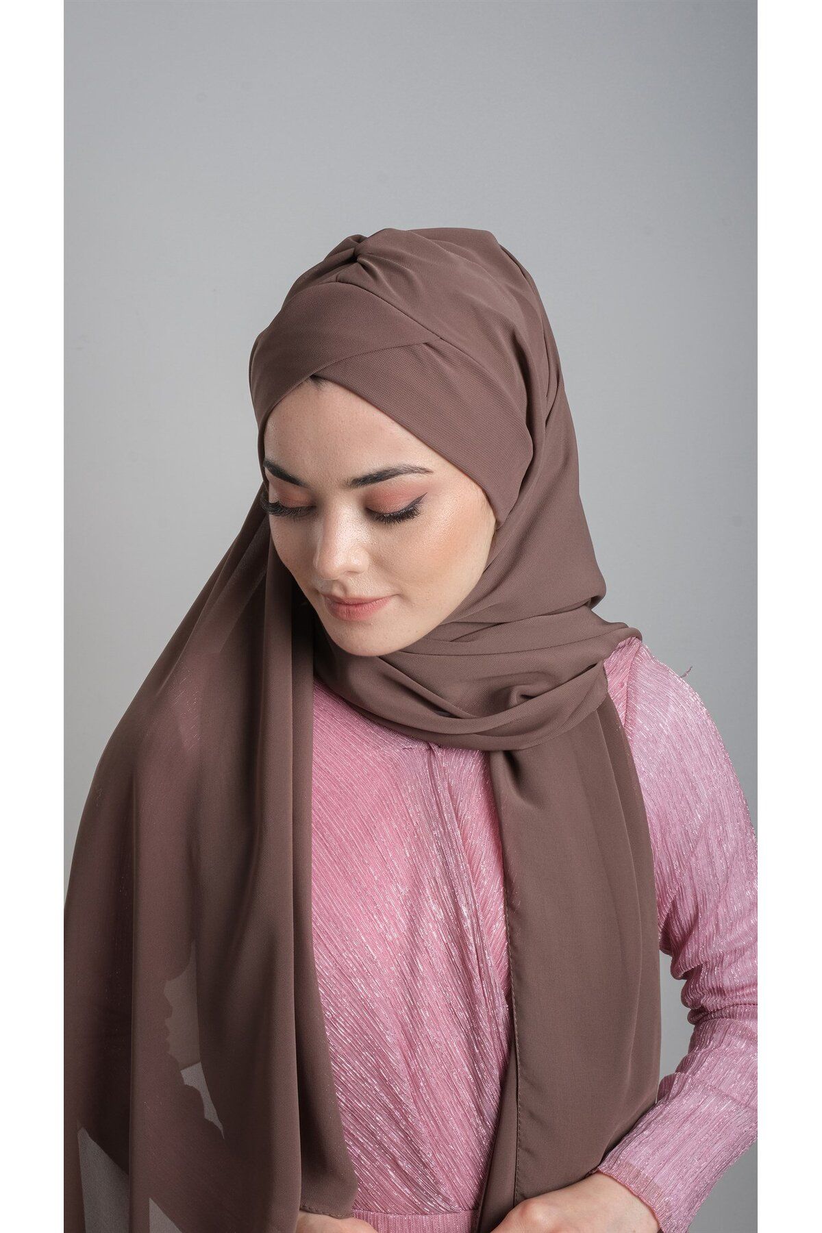 HÜRREM BONE-Mink Practical Ready-made Interlocking Bone Shawl Chiffon Self-bonded Single Banded 1453_10 5