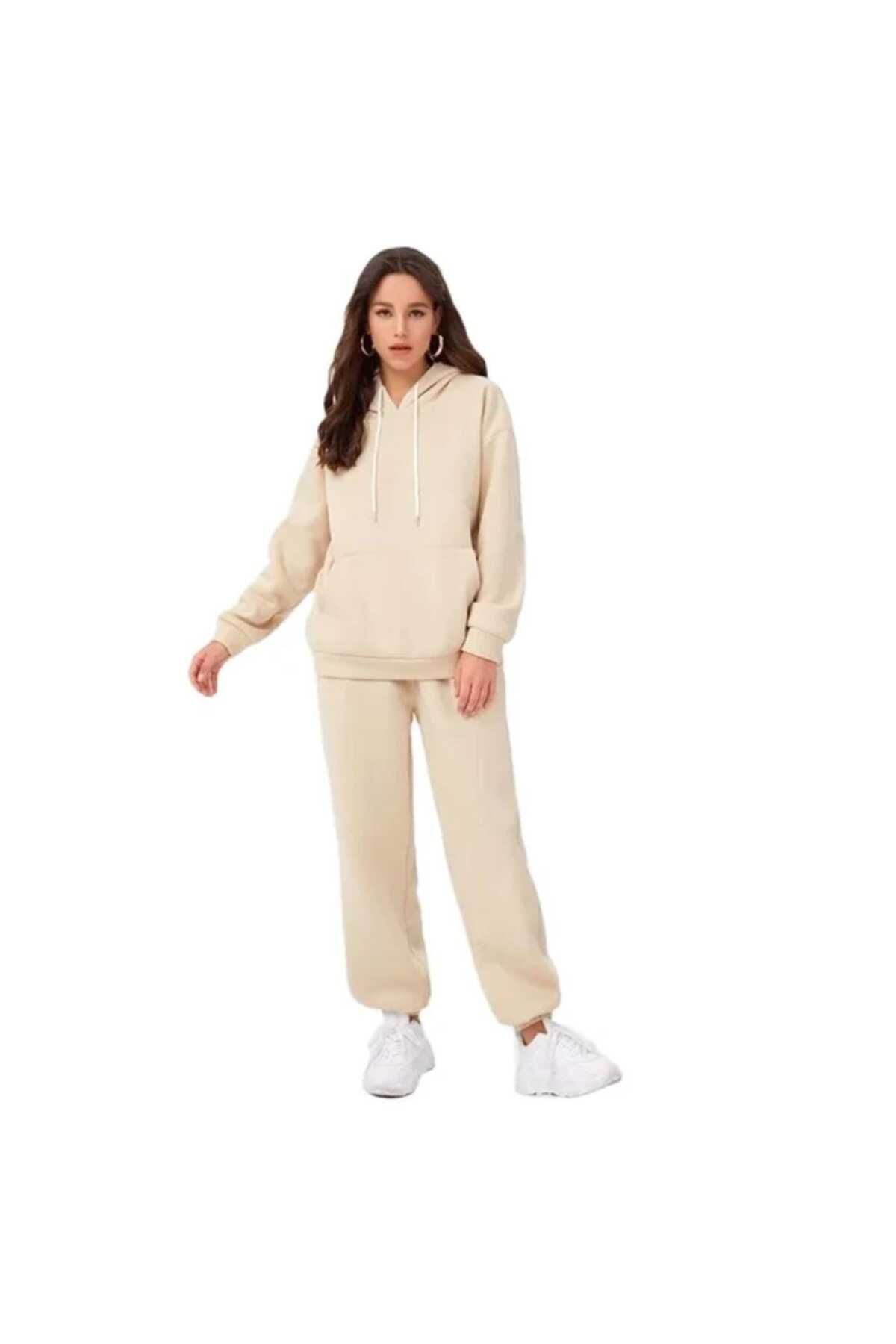 yg ydn giyim-Women's Cream Jogger Sweatpants 1