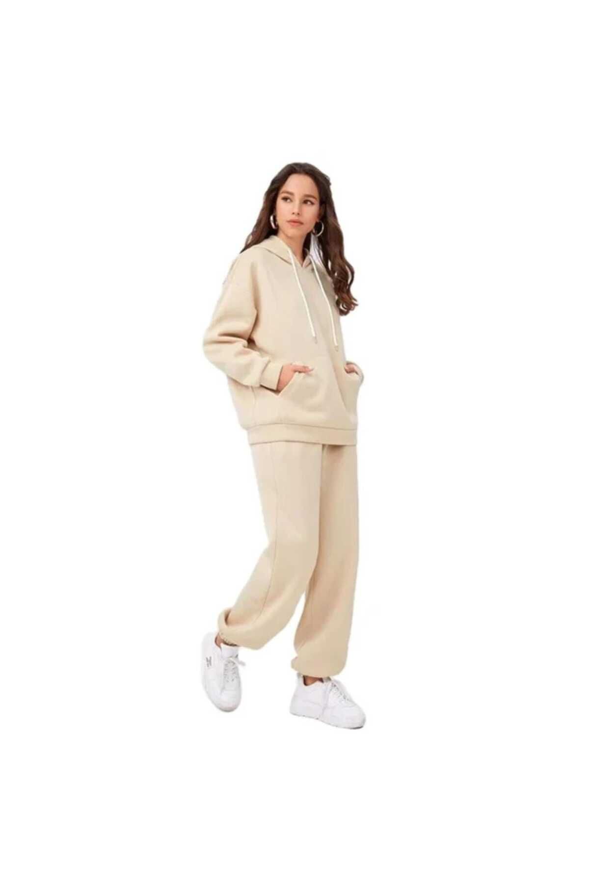 yg ydn giyim-Women's Cream Jogger Sweatpants 2