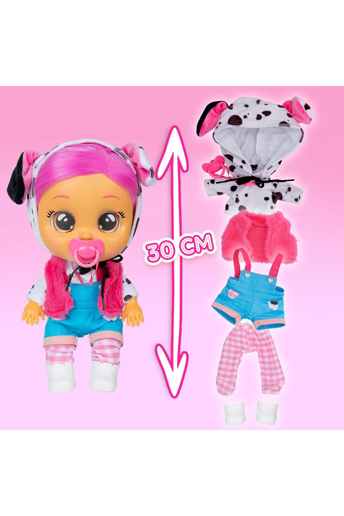 Cry Babies-Dressy Dotty - 12" Baby Doll, Dalmatian Themed Hoodie with Animal Ears, Amazon Exclusive 4