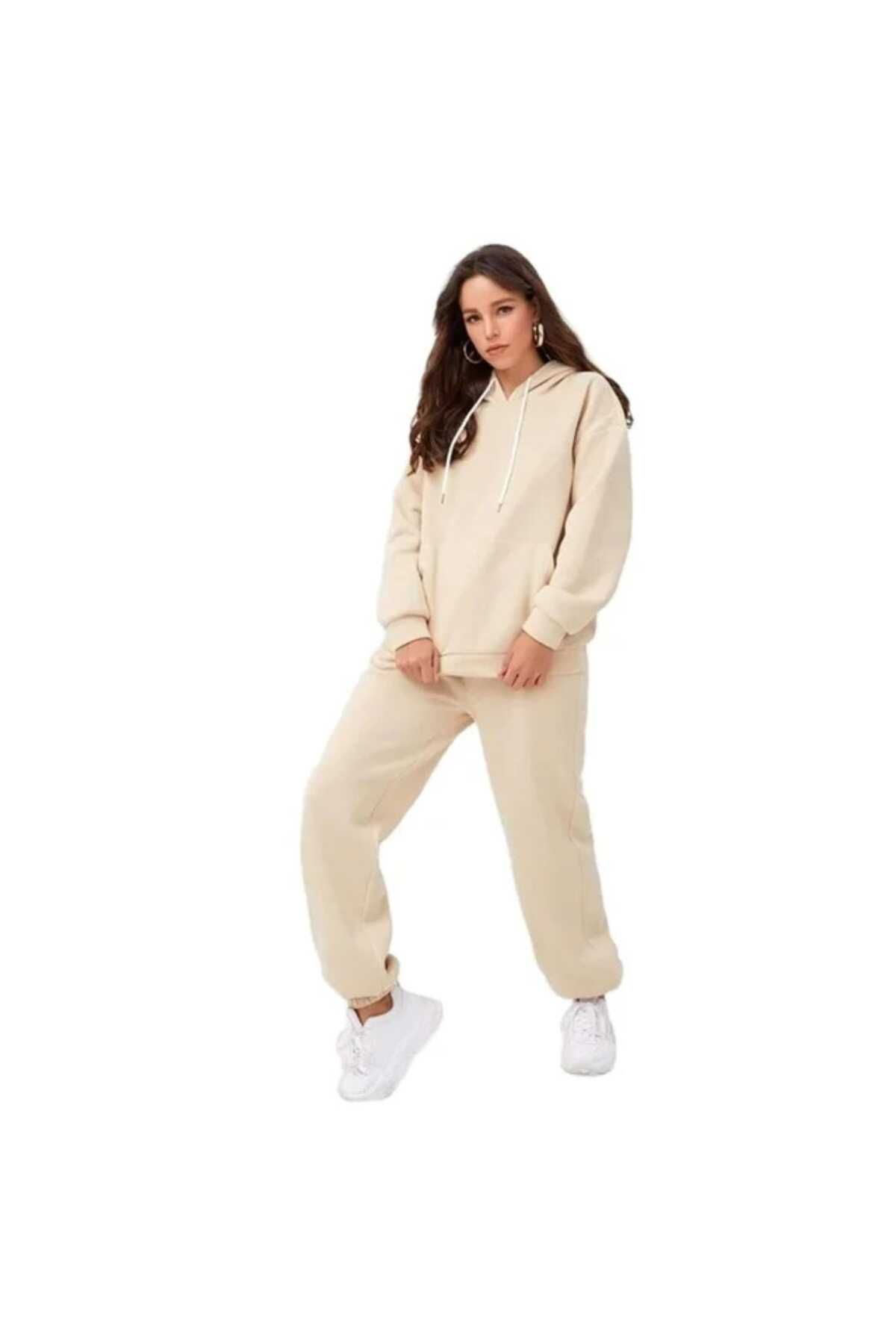 yg ydn giyim-Women's Cream Jogger Sweatpants 4