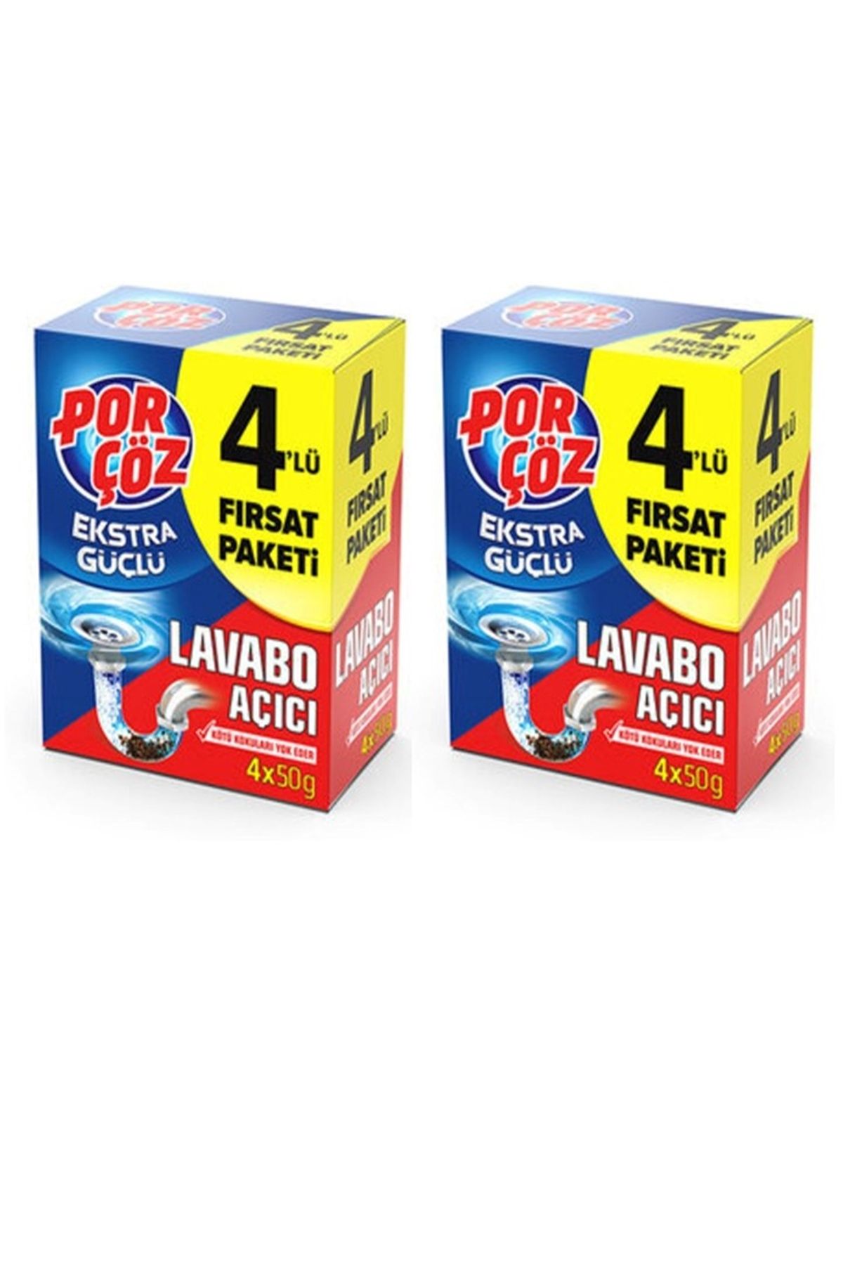 Porçöz Lavabo Açıcı Granül 4x 50 g x2 Adet