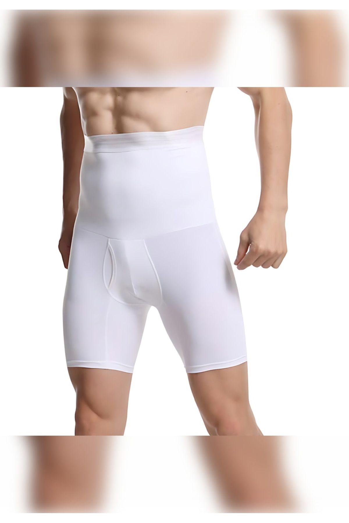 Danni Model Göbek Eriten Korse Boxer Spor Korse Bel Göbek Toparlayan Slikonlı Boxer Beyaz Renk